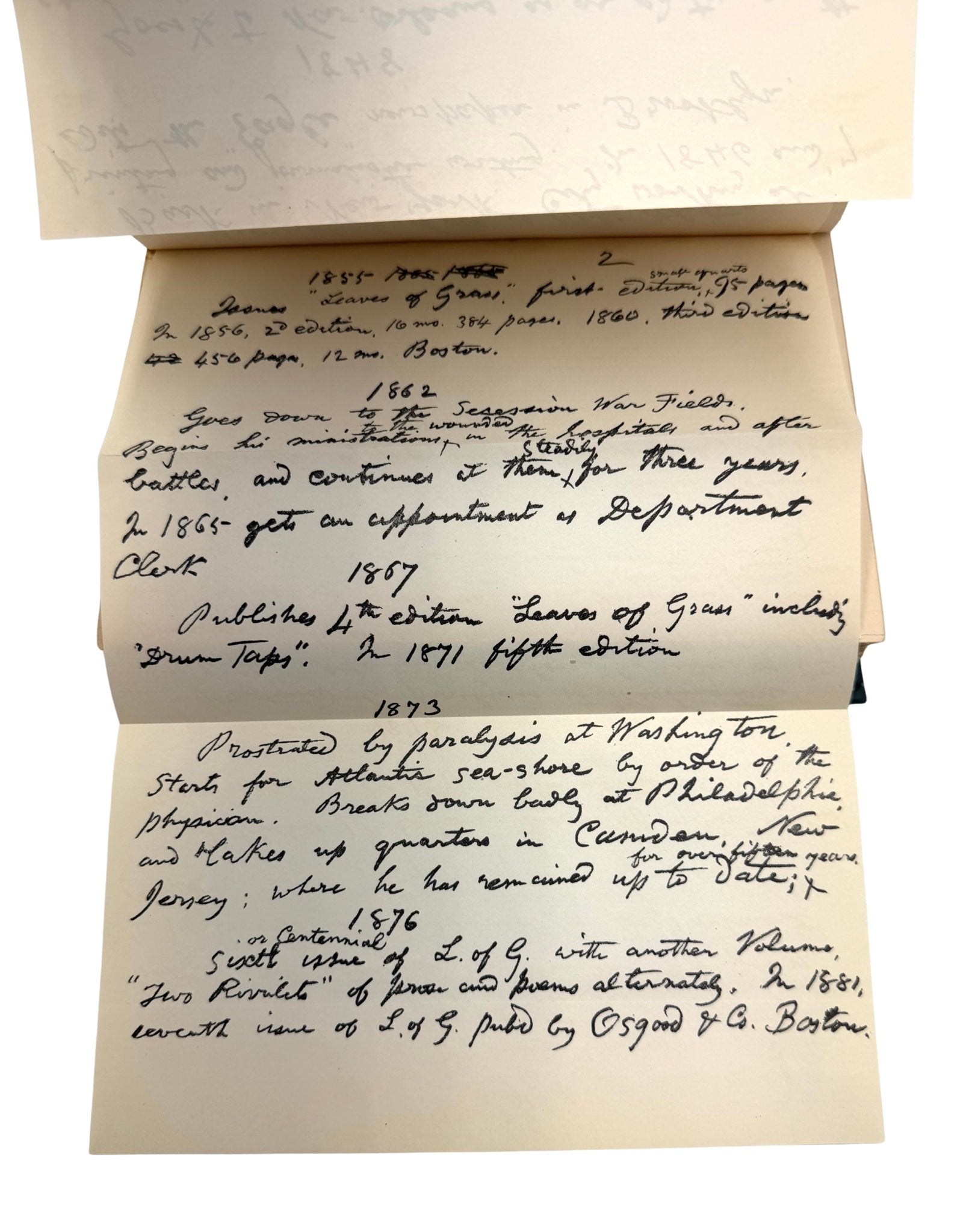 Leaves of Grass: Including a Fac-simile, Autobiography, Variorum Readings of the Poems, and a Department of Gathered Leaves, by Walt Whitman, Later Printing, in Original Bards and Scare Dust Jacket, 1900 - The Great Republic