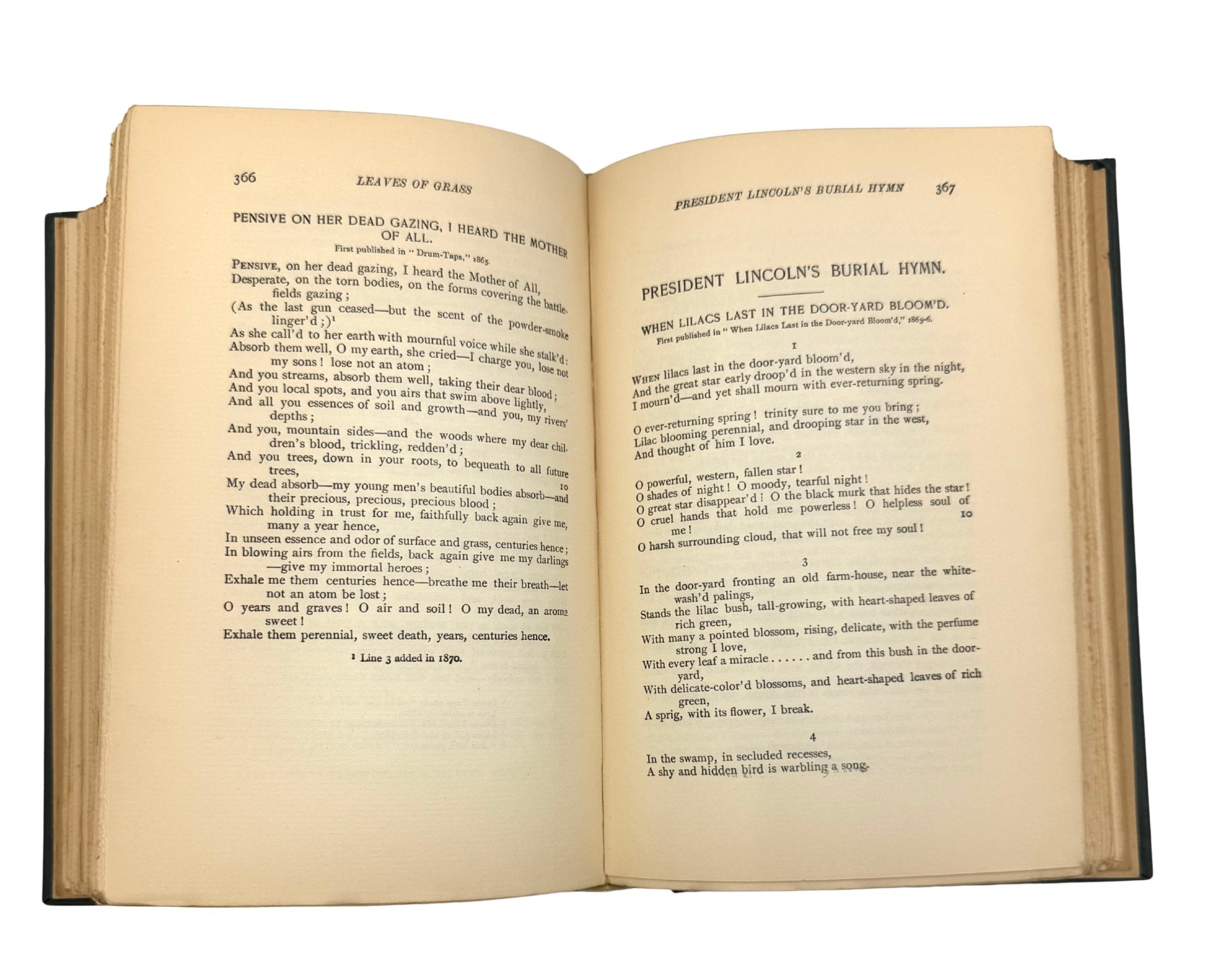 Leaves of Grass: Including a Fac-simile, Autobiography, Variorum Readings of the Poems, and a Department of Gathered Leaves, by Walt Whitman, Later Printing, in Original Bards and Scare Dust Jacket, 1900 - The Great Republic