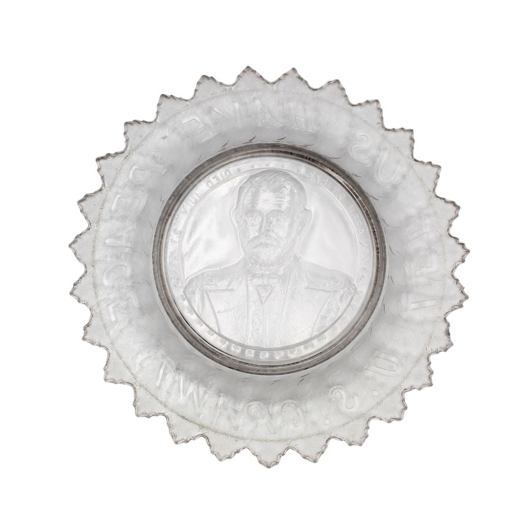 “Let Us Have Peace. U. S. Grant" Commemorative Glass Bowl, by Gillinder & Sons, ca. 1880s (clear) - The Great Republic