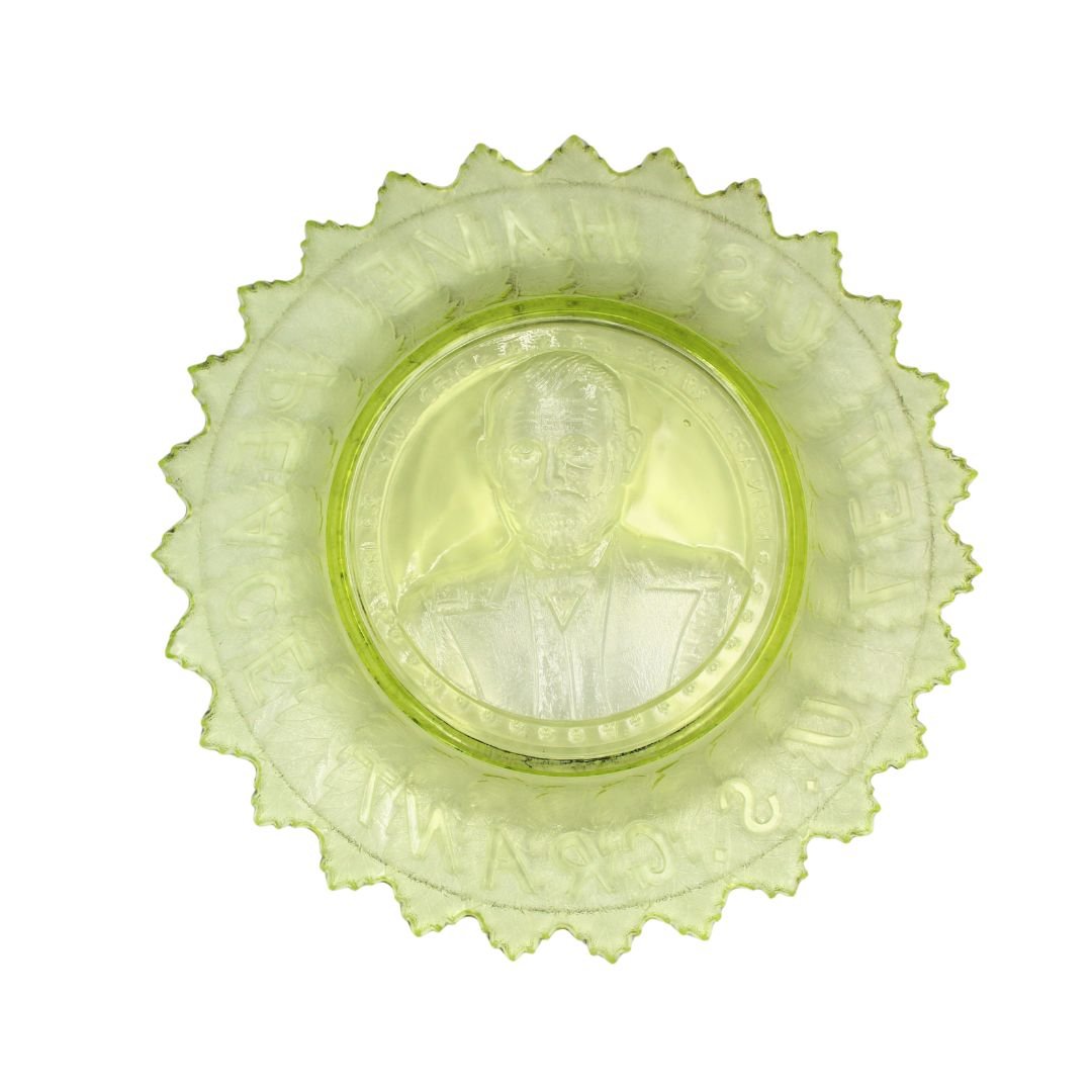 “Let Us Have Peace. U. S. Grant" Commemorative Glass Bowl, by Gillinder & Sons, ca. 1880s (yellow) - The Great Republic