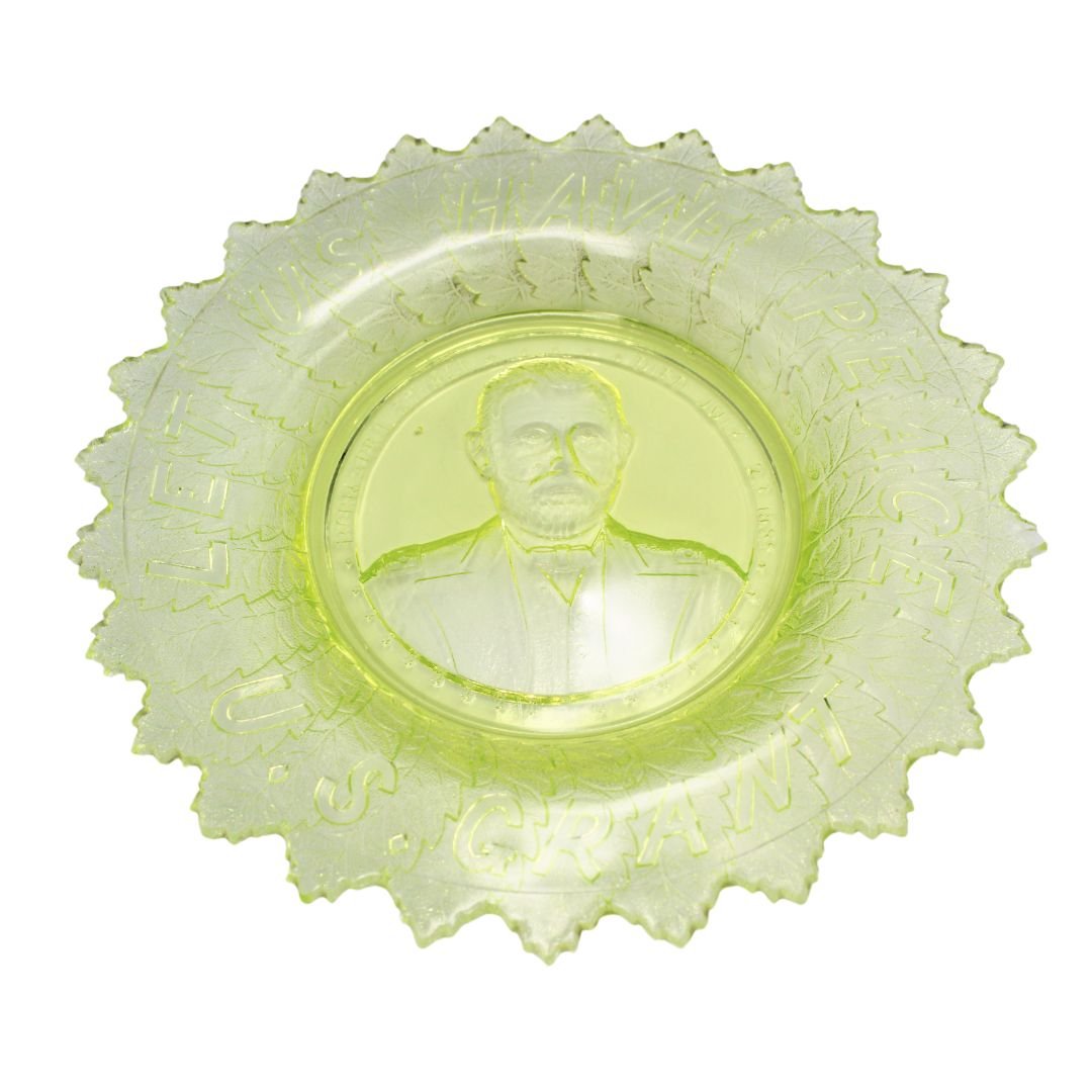 “Let Us Have Peace. U. S. Grant" Commemorative Glass Bowl, by Gillinder & Sons, ca. 1880s (yellow) - The Great Republic