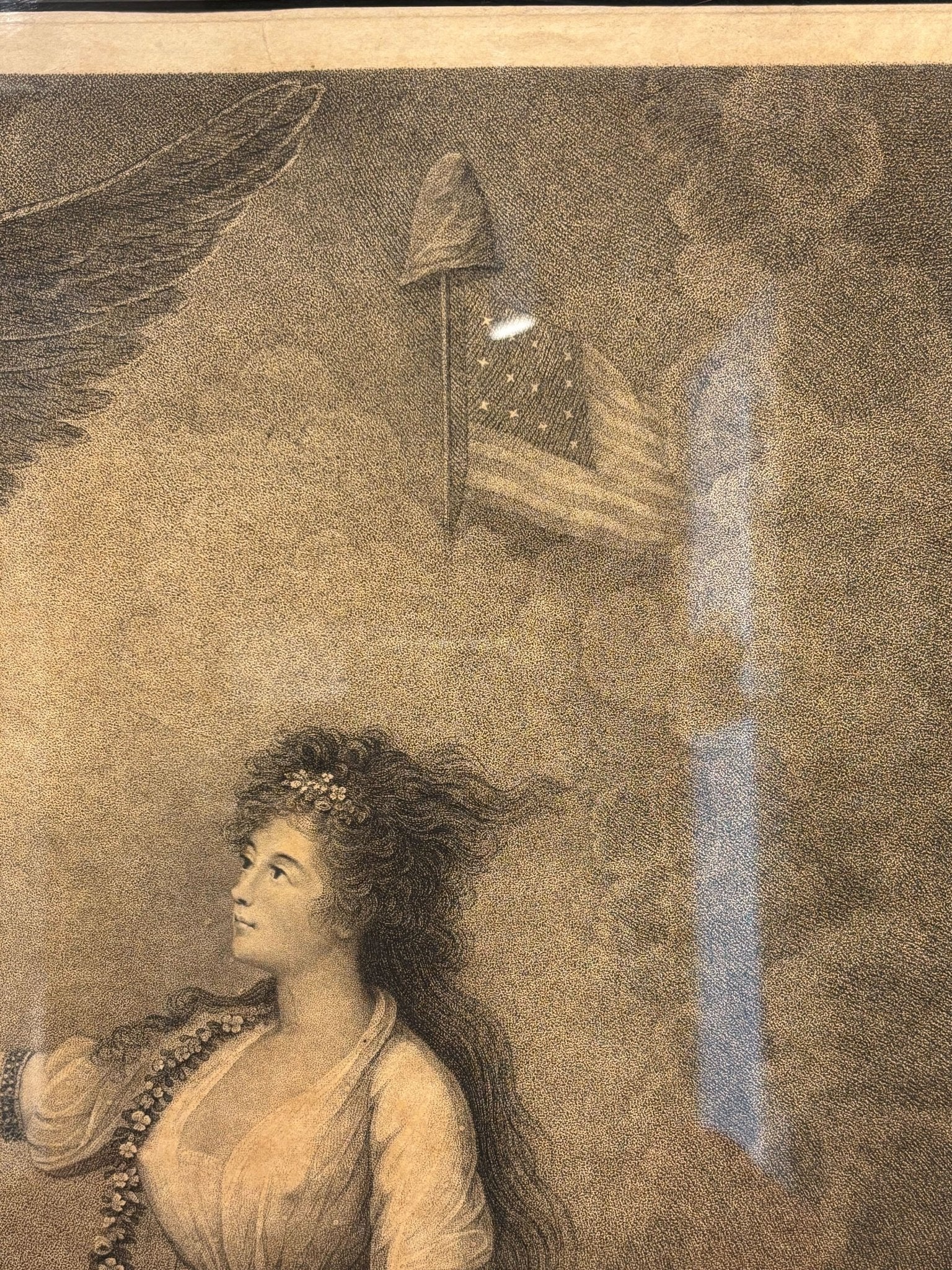 "Liberty In the Form of the Goddess of Youth Giving Support to the Bald Eagle" Stipple Engraving by Edward Savage, 1796 - The Great Republic