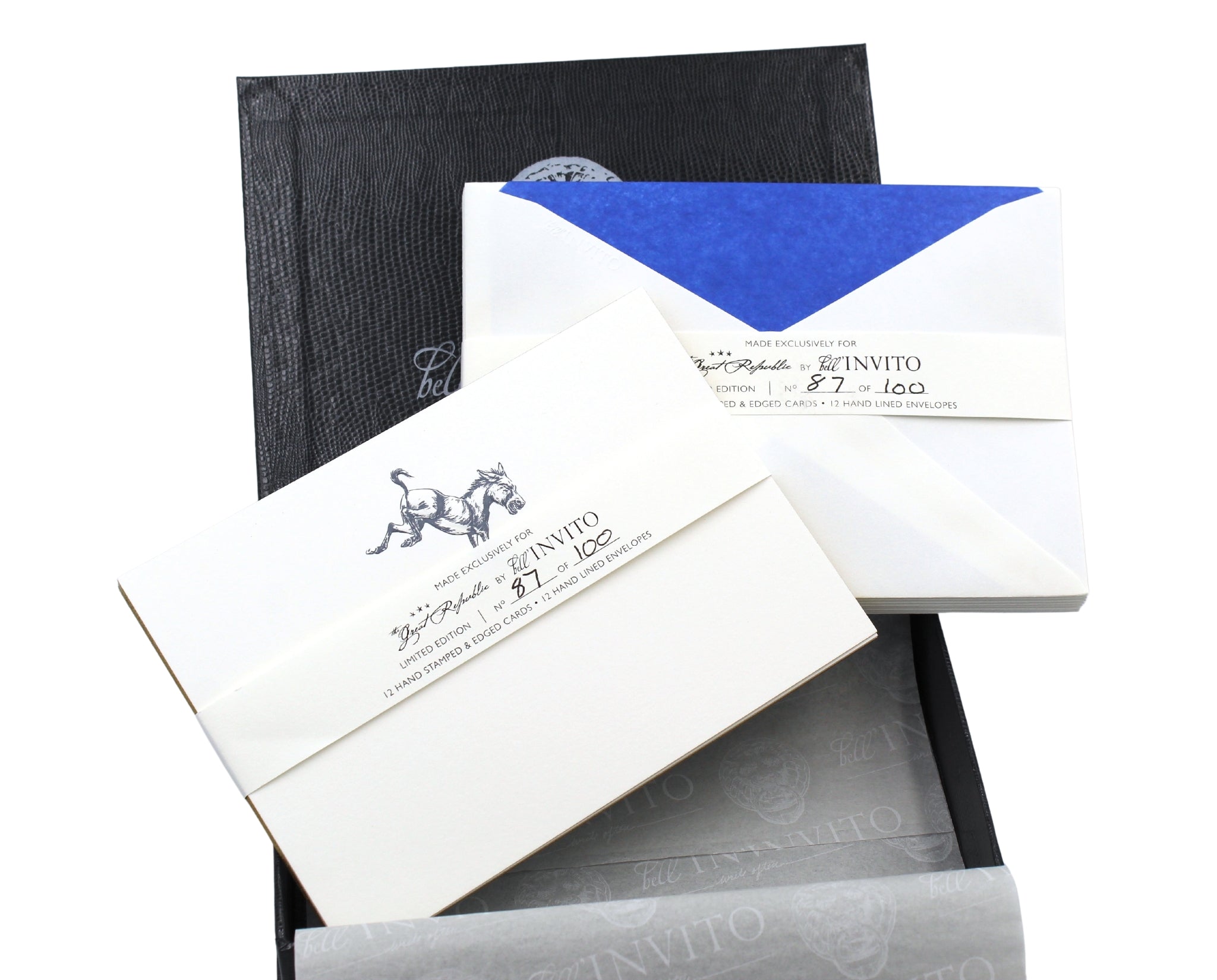 Limited Edition Donkey Embossed Notecards and Envelopes Set of 12 - The Great Republic