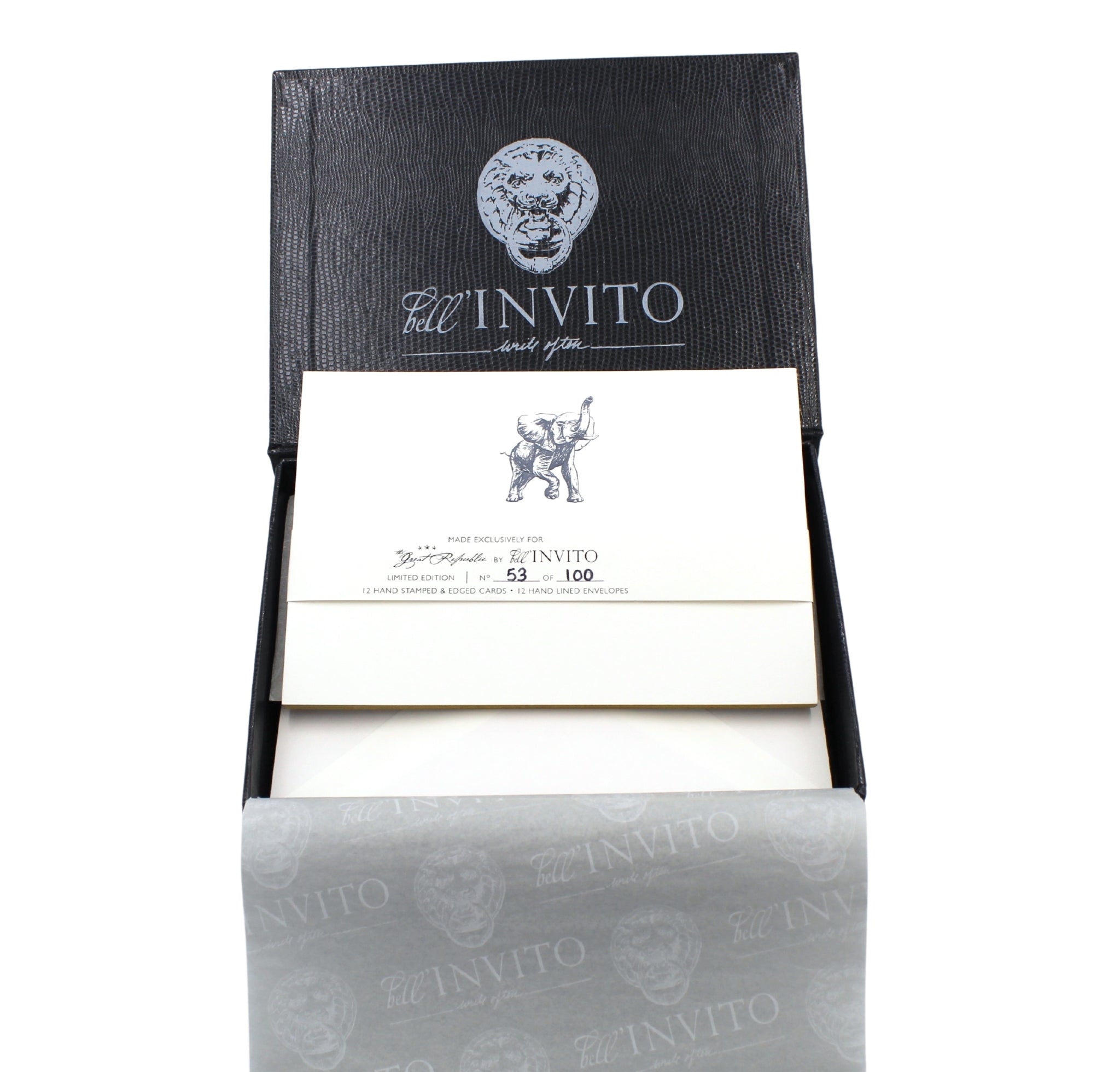 Limited Edition Elephant Embossed Notecards and Envelopes Set of 12 - The Great Republic