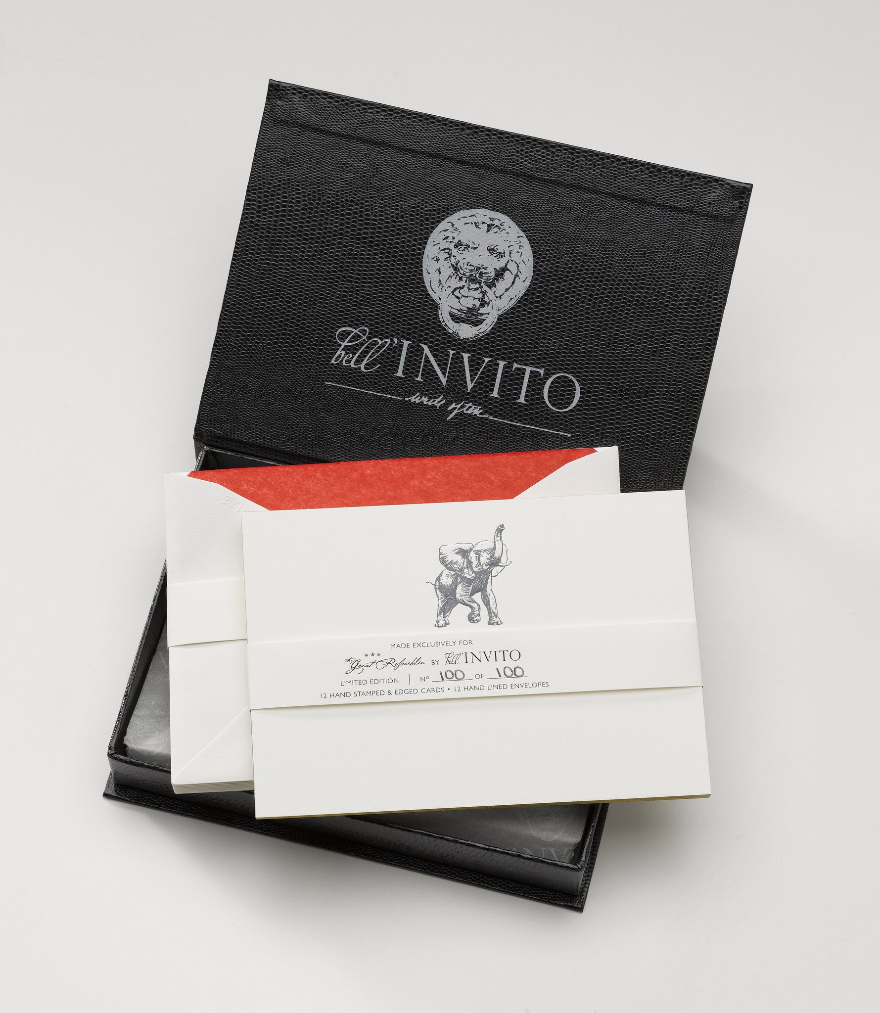 Limited Edition Elephant Embossed Notecards and Envelopes Set of 12 - The Great Republic