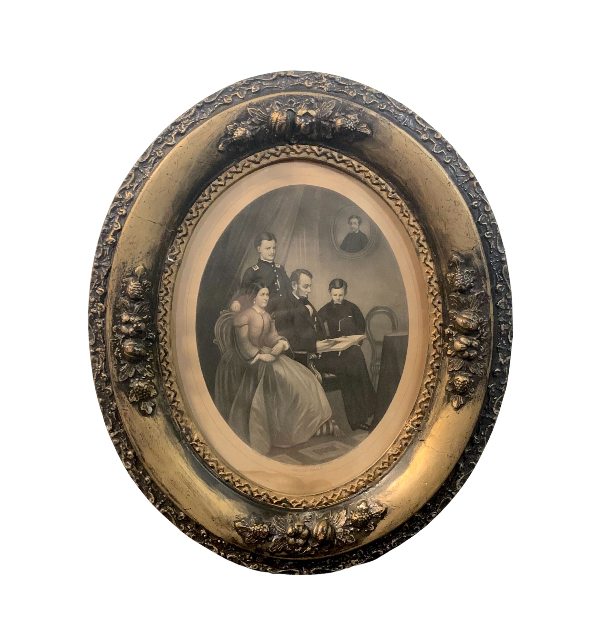 "Lincoln Family" Oval Engraving by A. B. Walter, after Francis Schell - The Great Republic