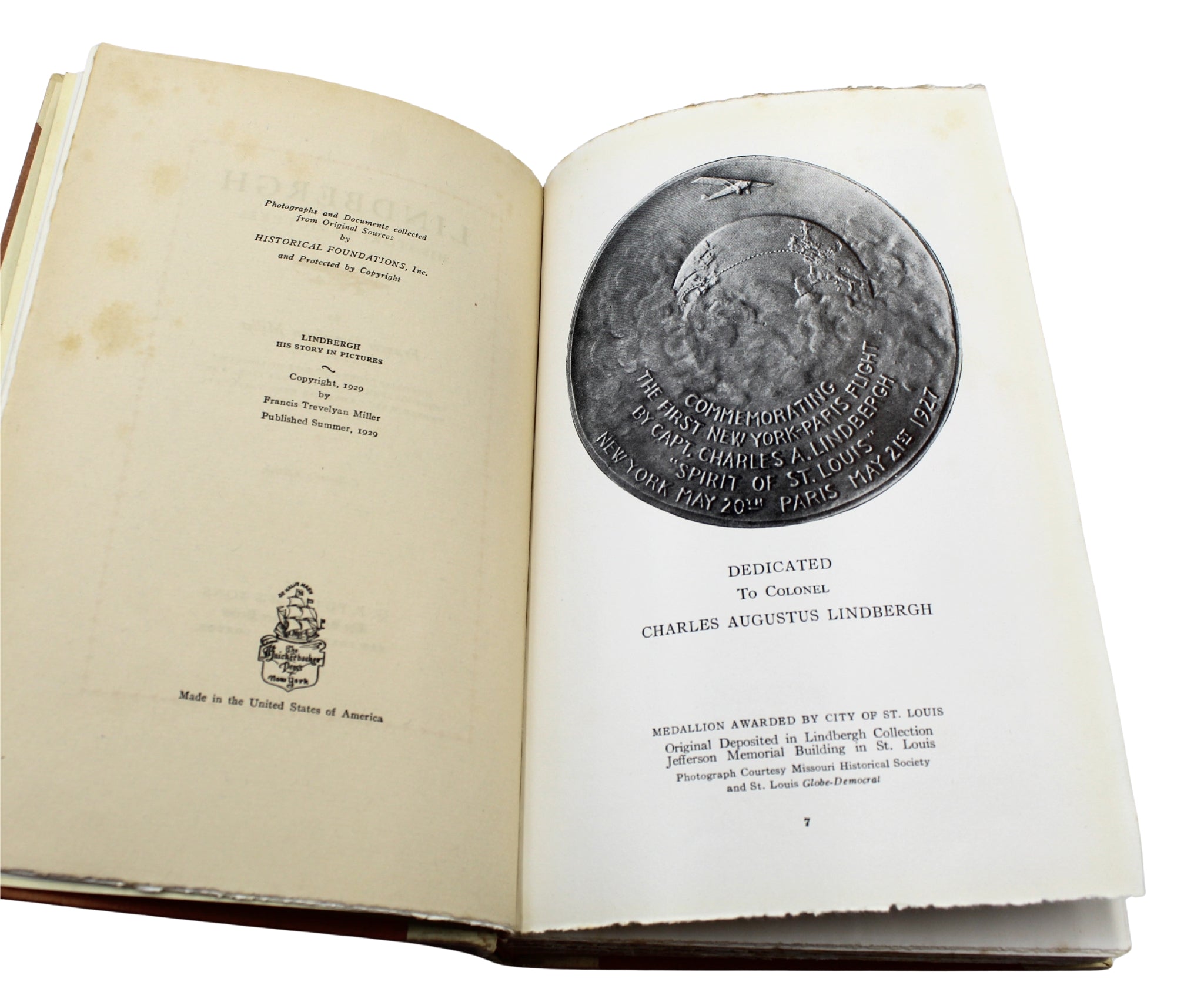 Lindbergh: His Story in Pictures by Francis Trevelyan Miller, Signed Collector's Edition, 1929 - The Great Republic