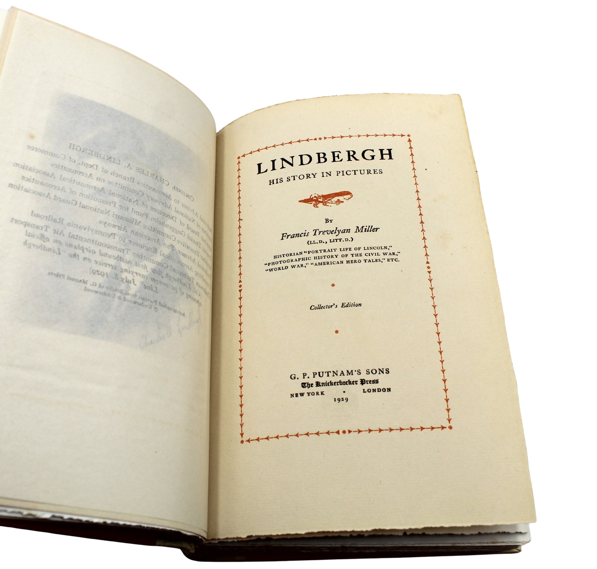 Lindbergh: His Story in Pictures by Francis Trevelyan Miller, Signed Collector's Edition, 1929 - The Great Republic