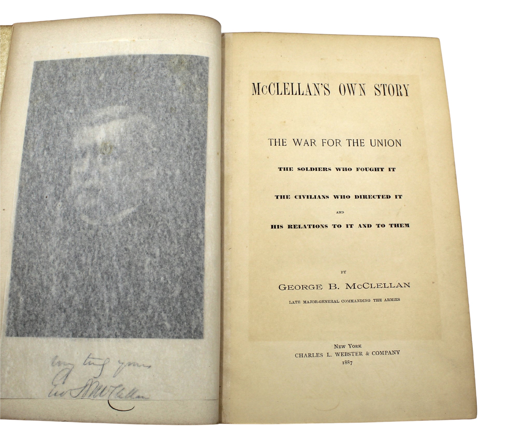 McClellan's Own Story: The War for the Union by George B. McClellan, First Edition in Original Boards, 1887 - The Great Republic