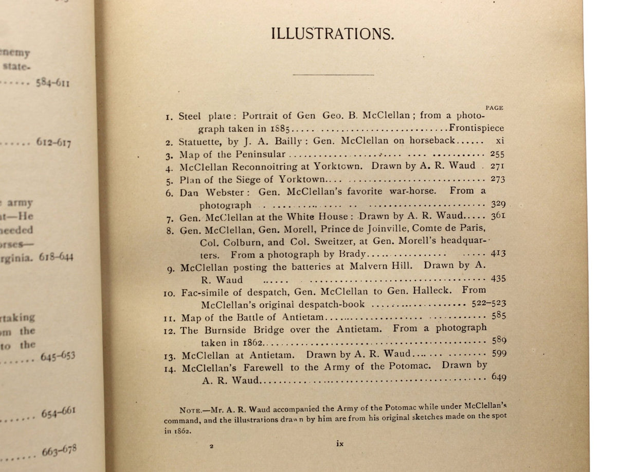 McClellan's Own Story: The War for the Union, First Edition, in Shoulder Strap Binding, 1887 - The Great Republic