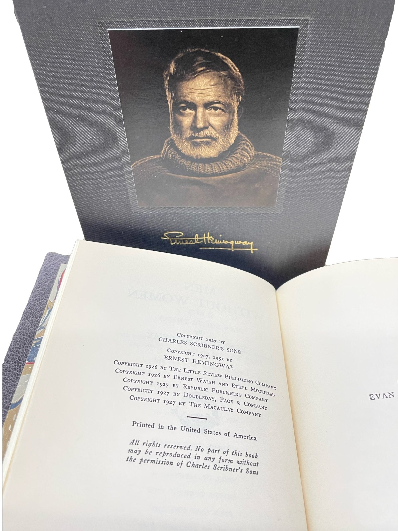 Men Without Women, Signed and Inscribed by Ernest Hemingway, Uniform Edition, 1955 - The Great Republic