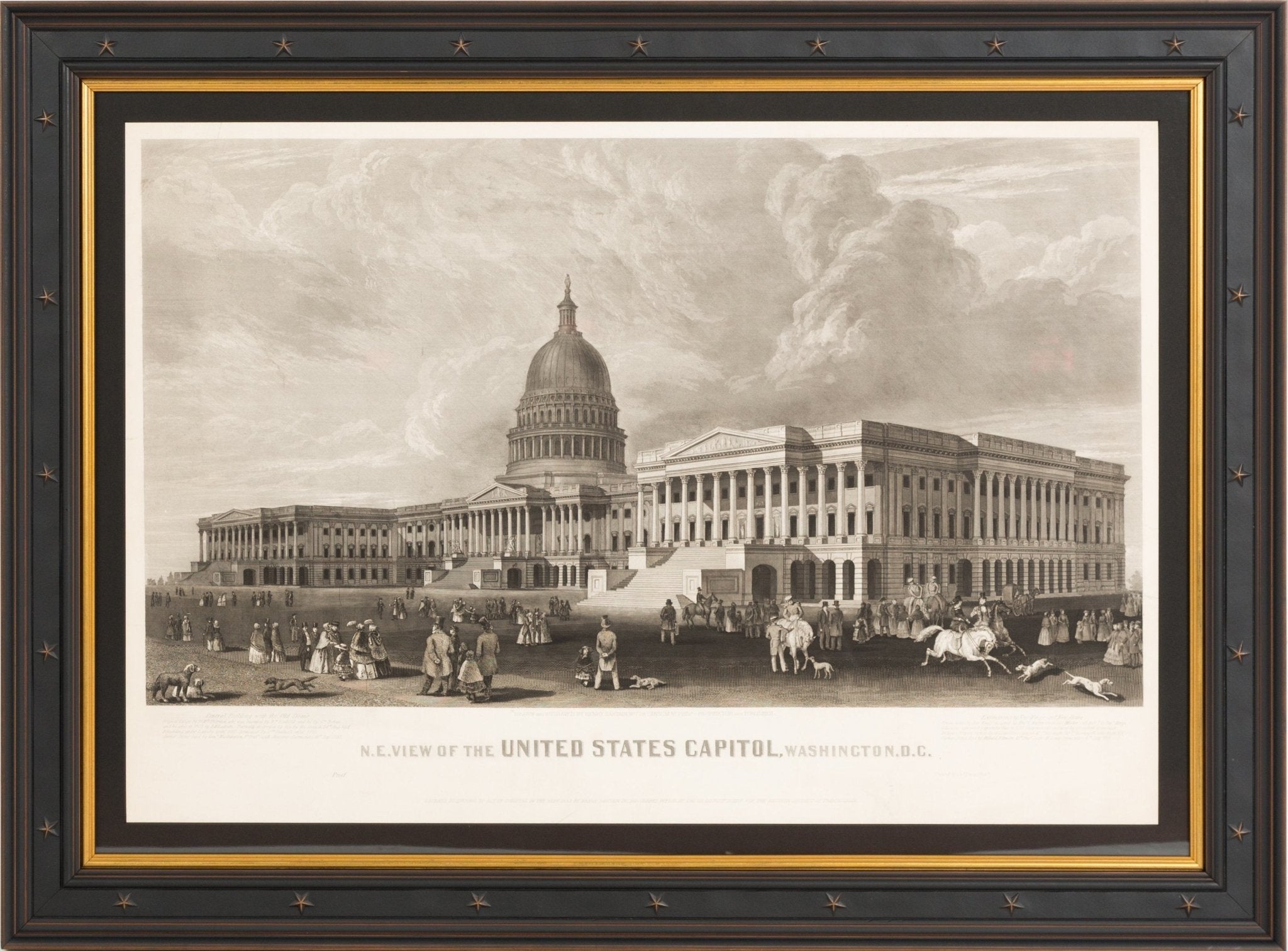 "N.E. View of the United States Capitol, Washington, D.C." by Henry Sartain, 1858 Proof Printing - The Great Republic
