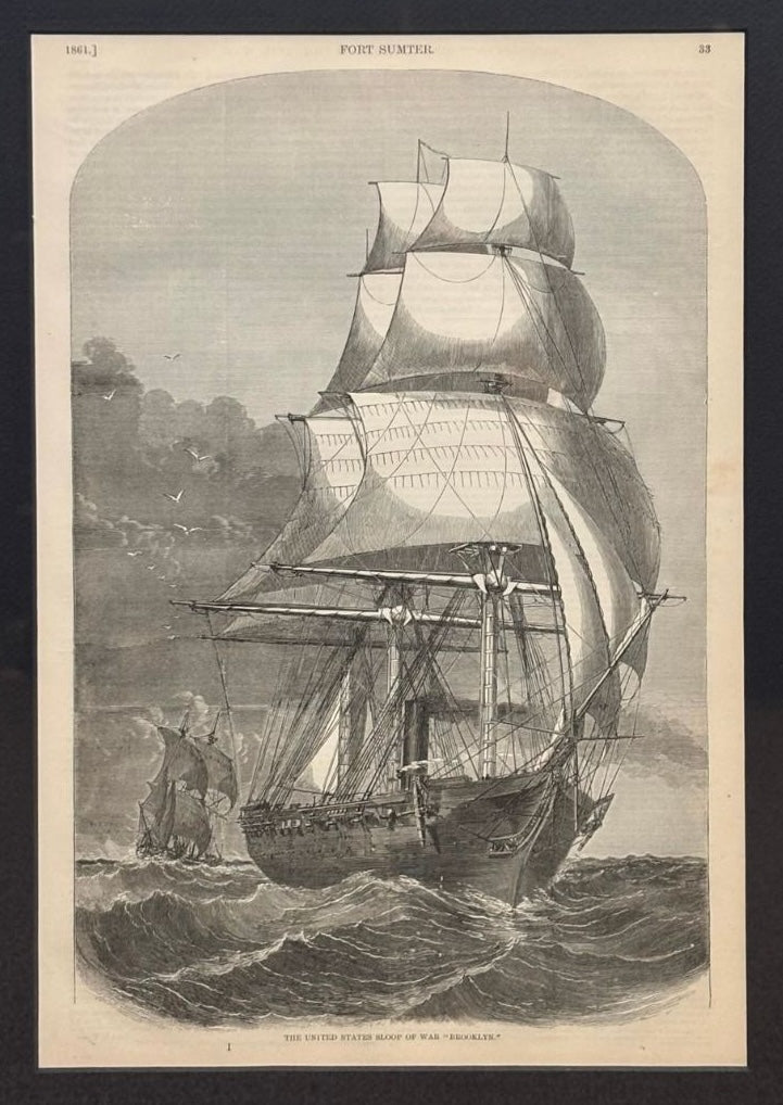 1866 "The United States Sloop of War 'Brooklyn.'"Published by McDonnell Bros.
