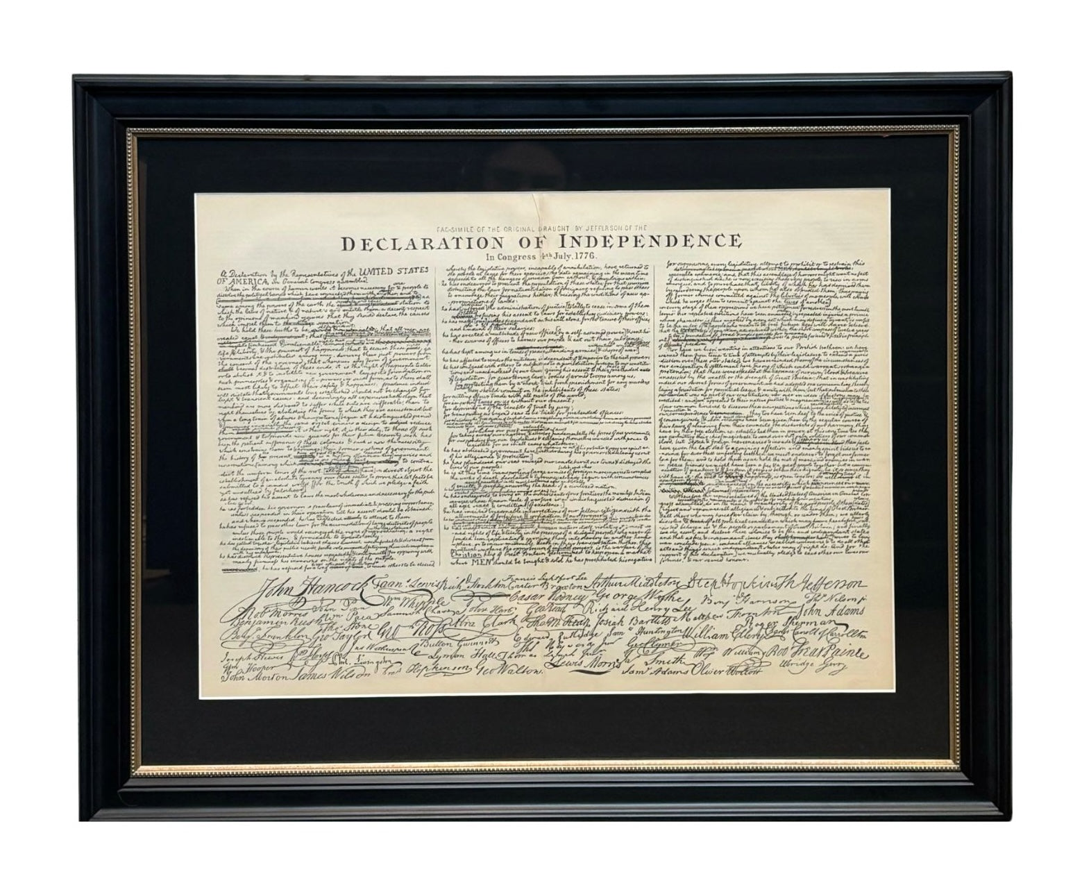 1866 "Fac-simile of the Original Draught By Jefferson of the Declaration of Independence" Published by McDonnell Bros.