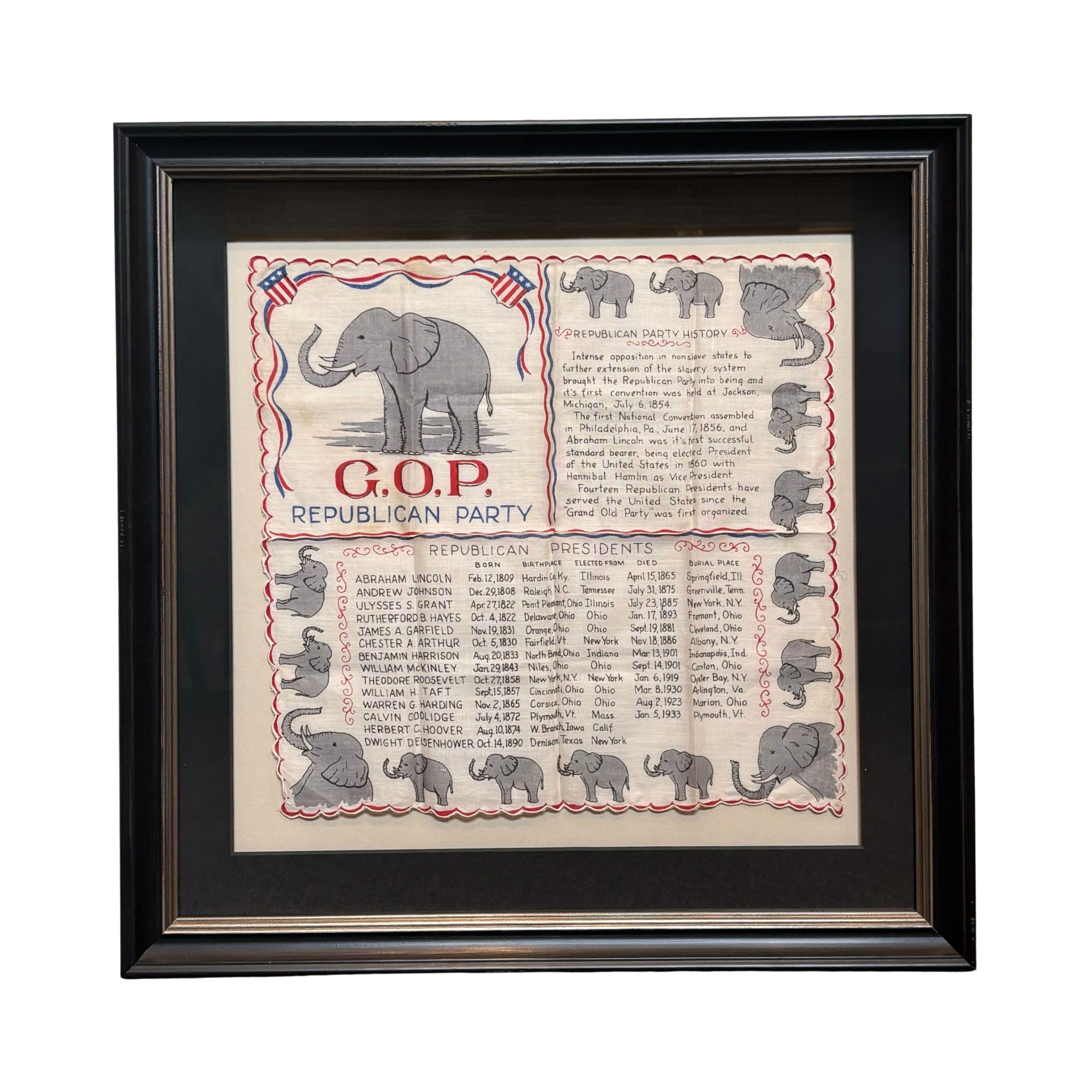 "G.O.P. Republican Party" Souvenir Handkerchief