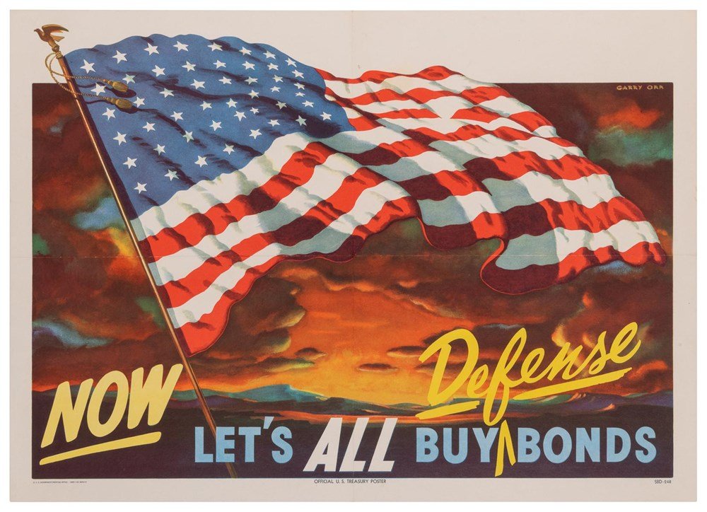 "Now Let's All Buy Defense Bonds" Vintage Poster by Gary Orr, 1950 - The Great Republic