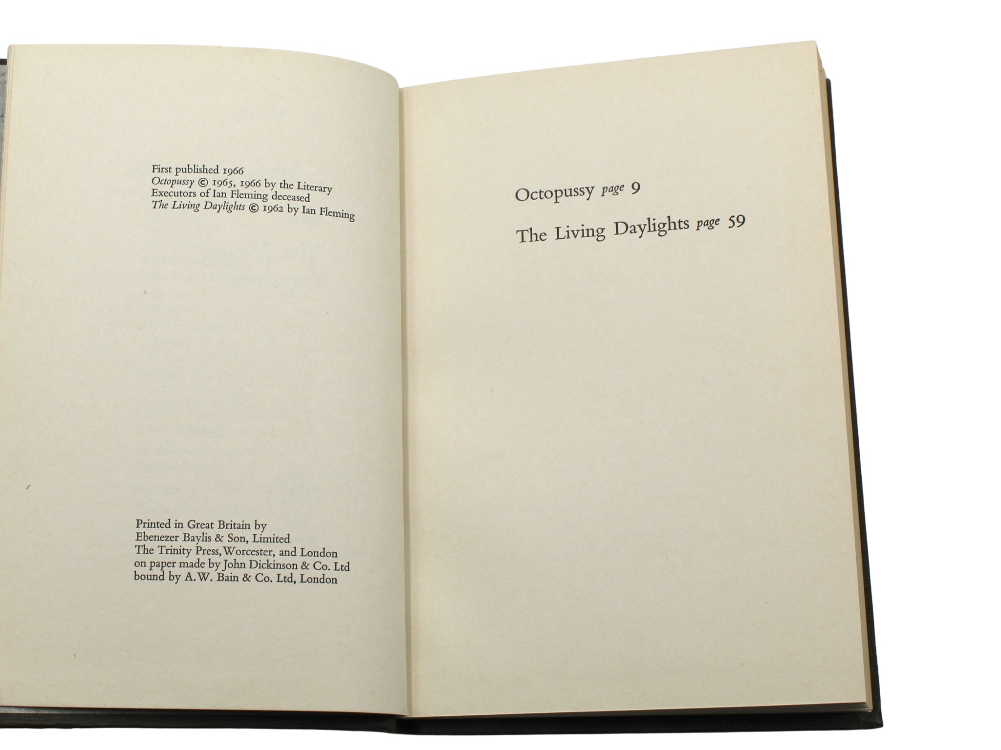 Octopussy and the Living Daylights by Ian Fleming, First Edition in Original Dust Jacket, 1966 - The Great Republic