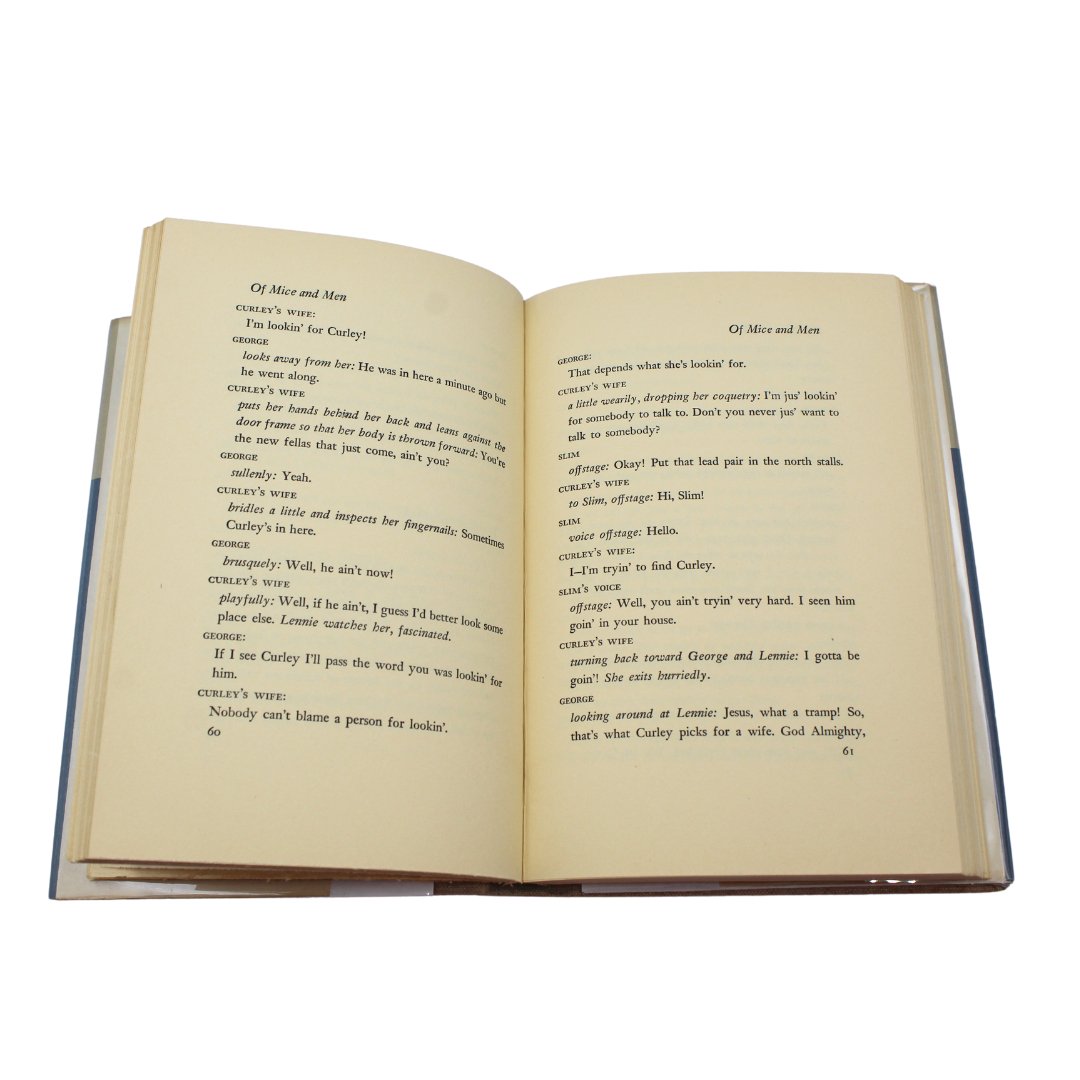 Of Mice and Men: A Play in Three Acts by John Steinbeck, First Edition, in Original Dust Jacket, 1937 - The Great Republic