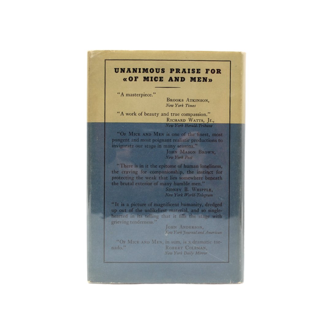 Of Mice and Men: A Play in Three Acts by John Steinbeck, First Edition, in Original Dust Jacket, 1937 - The Great Republic