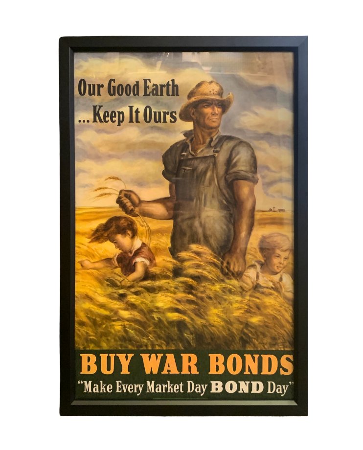 "Our Good Earth... Keep it Ours" Vintage WWII War Bonds Poster by John Steuart Curry, 1943 - The Great Republic