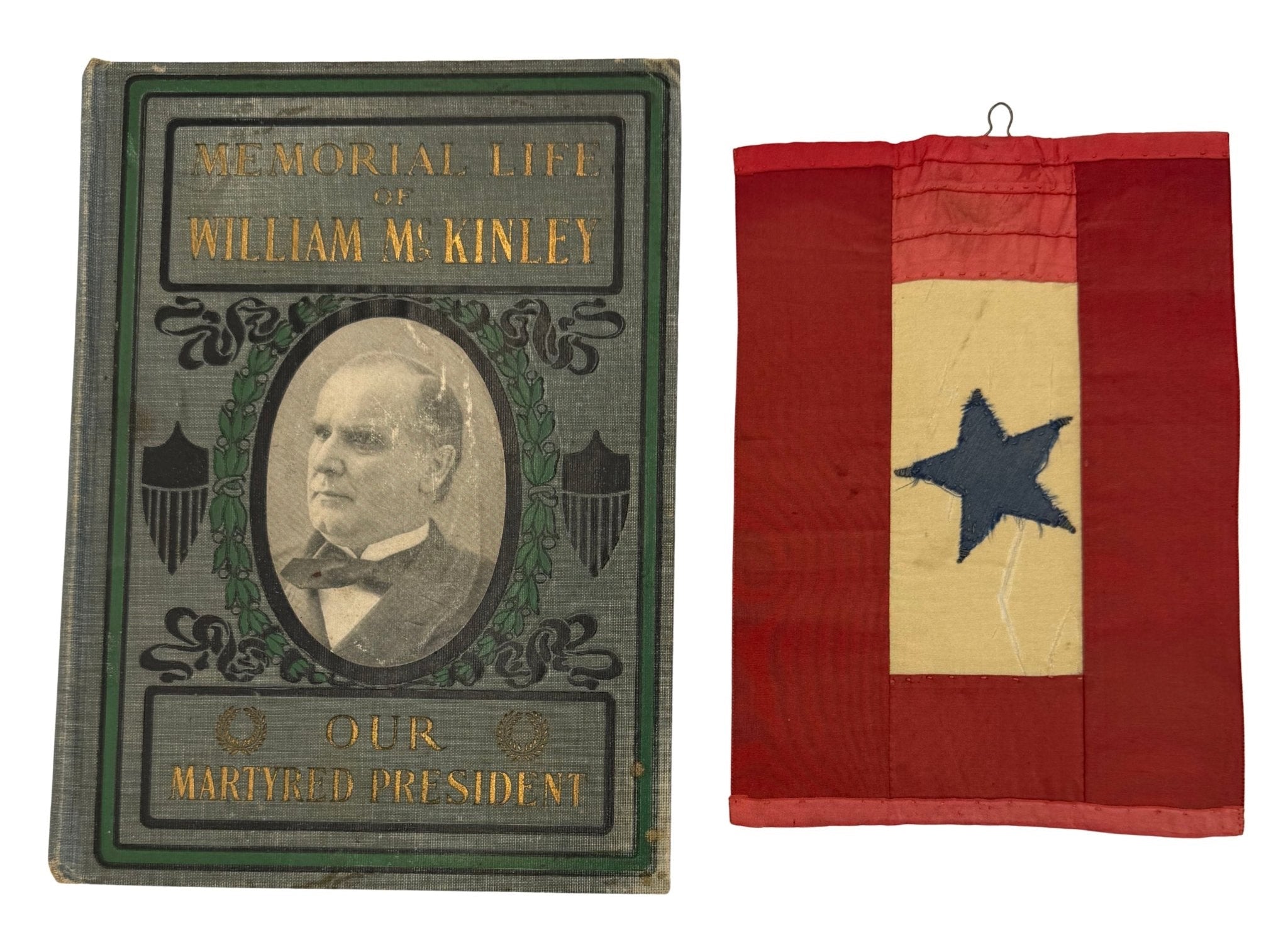 Our Martyred President: Memorial Life of William McKinley, Salesman's Copy, 1901, presented with Original Small Mourning Flag - The Great Republic