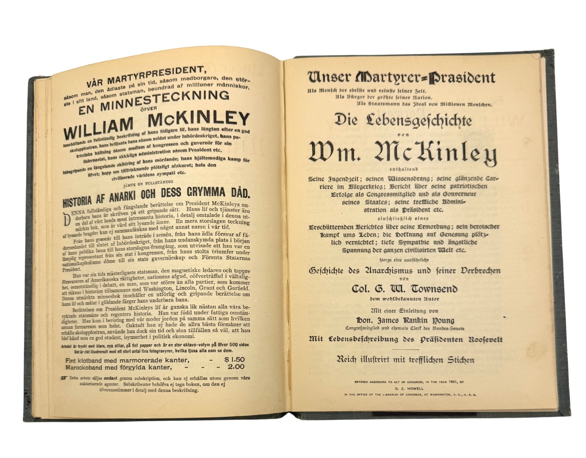 Our Martyred President: Memorial Life of William McKinley, Salesman's Copy, 1901, presented with Original Small Mourning Flag - The Great Republic