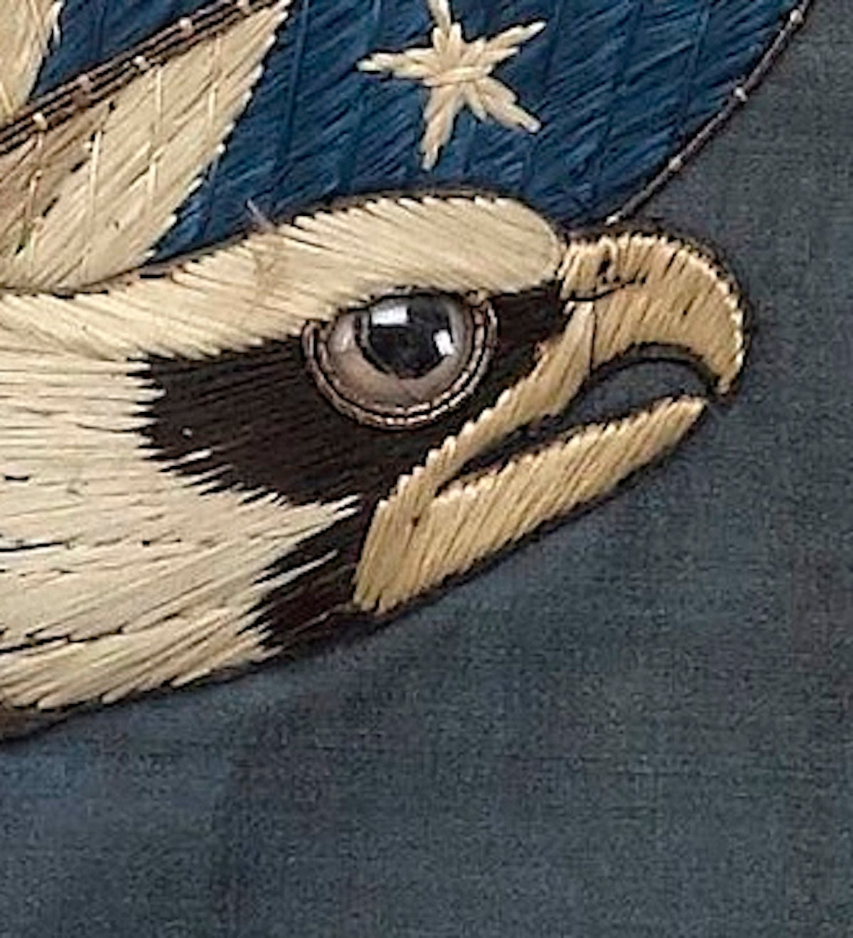 Patriotic "E Pluribus Unum" Eagle Silk and Metallic Embroidered Needlework, Late 19th Century - The Great Republic