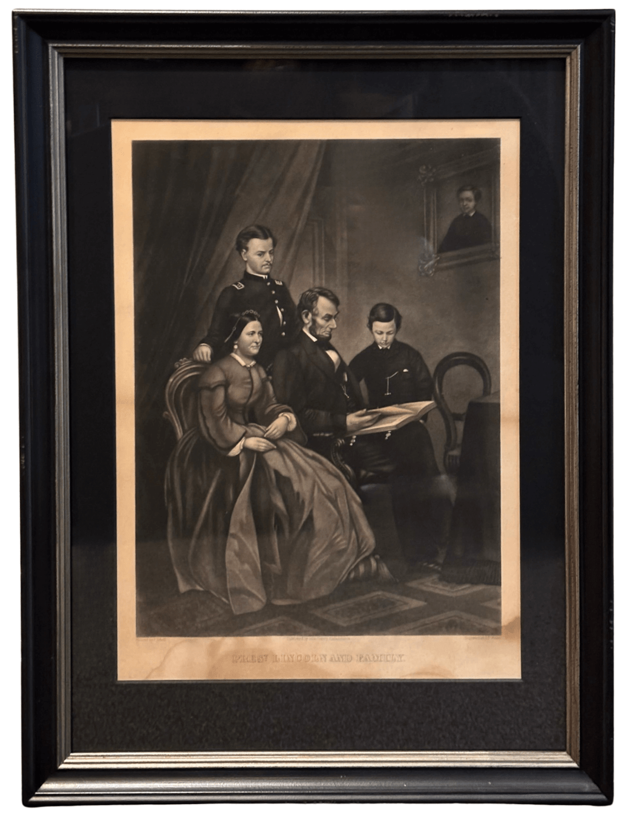 "Pres. Lincoln And Family" Engraving by A. B. Walter, after Francis Schell, 1865 - The Great Republic
