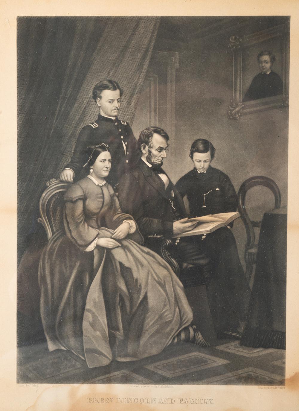 "Pres. Lincoln And Family" Engraving by A. B. Walter, after Francis Schell, 1865 - The Great Republic