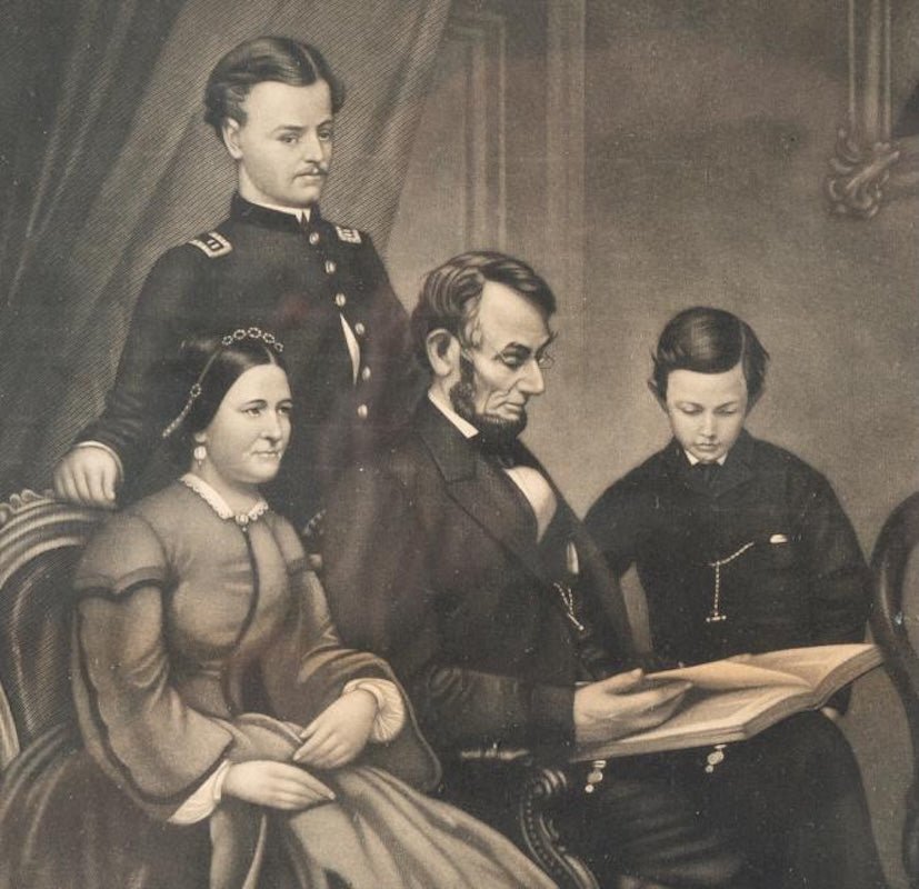 "Pres. Lincoln And Family" Engraving by A. B. Walter, after Francis Schell, 1865 - The Great Republic