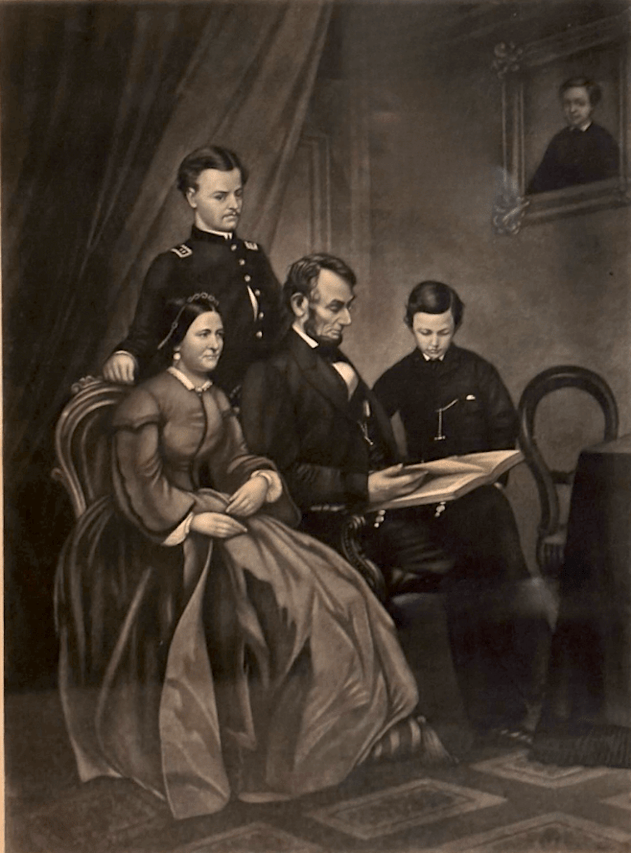 "Pres. Lincoln And Family" Engraving by A. B. Walter, after Francis Schell, 1865 - The Great Republic