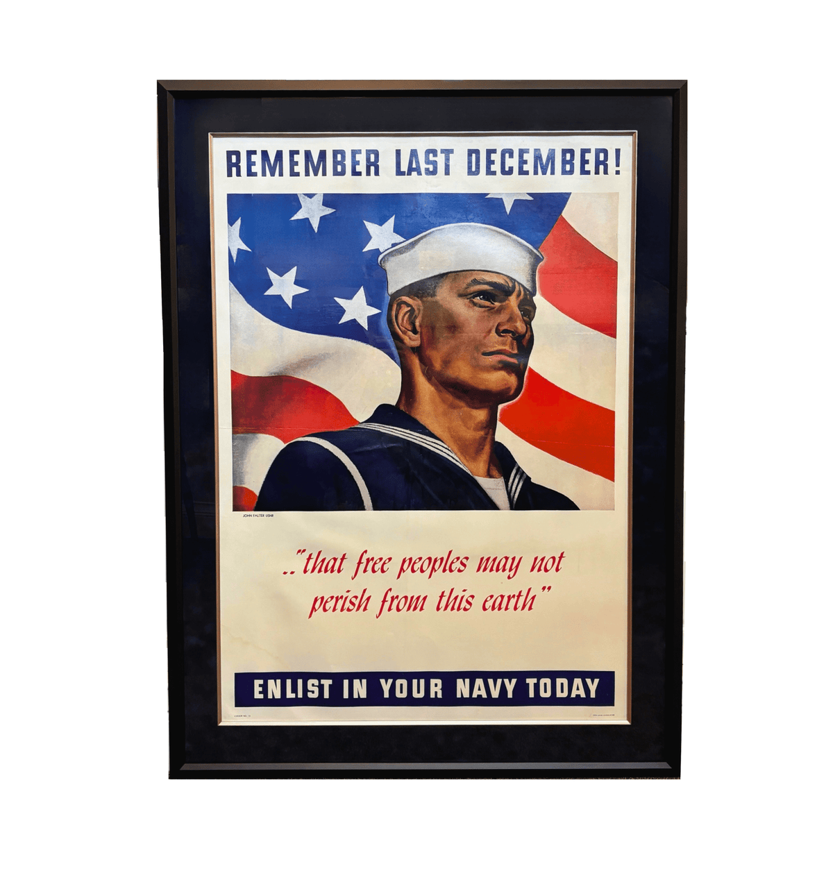 "Remember Last December. Enlist in Your Navy Today" Vintage WWII Poster - The Great Republic