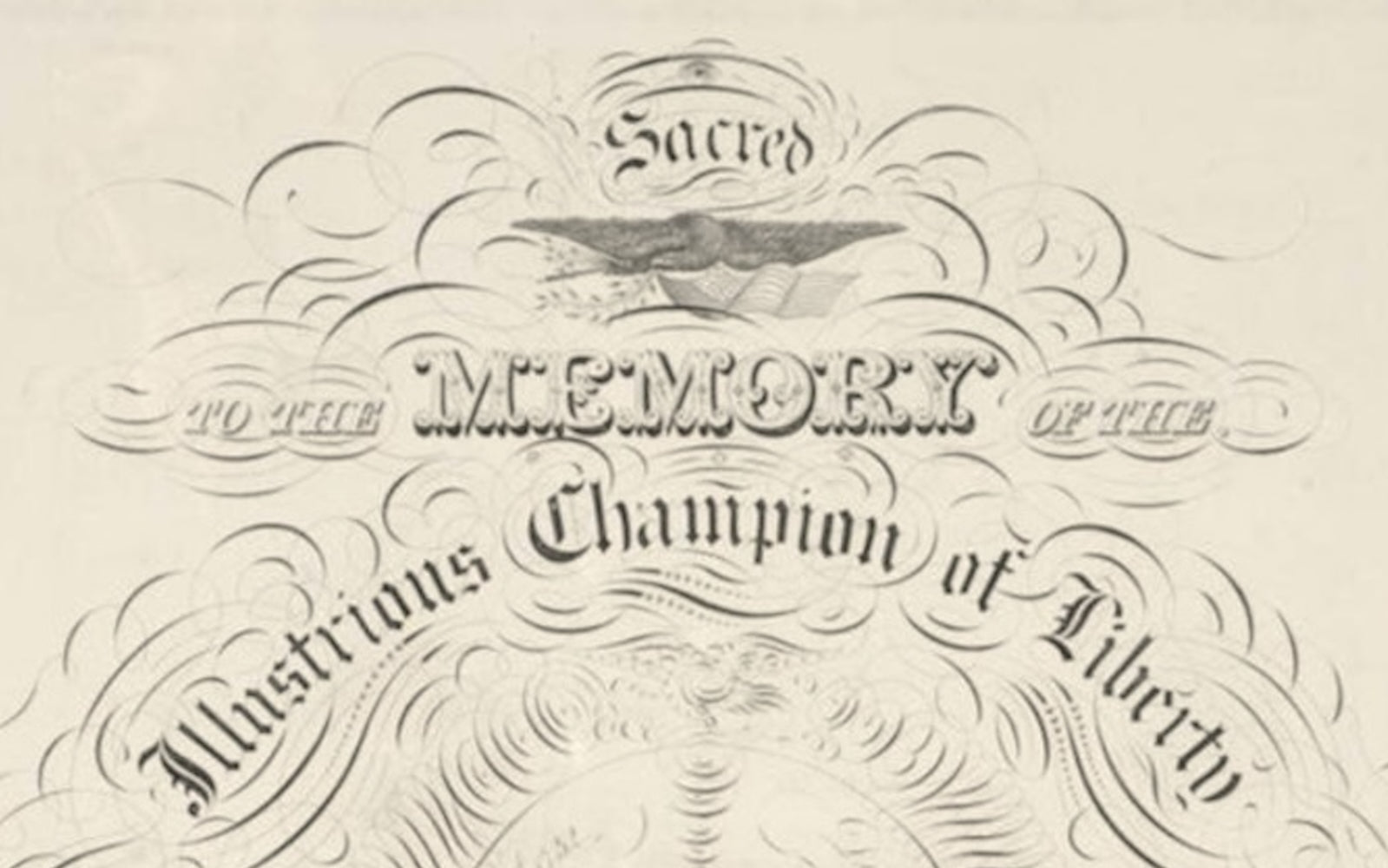 "Sacred to the Memory of the Illustrious Champion of Liberty General George Washington" Engraving by John Donlevy, 1840 - The Great Republic
