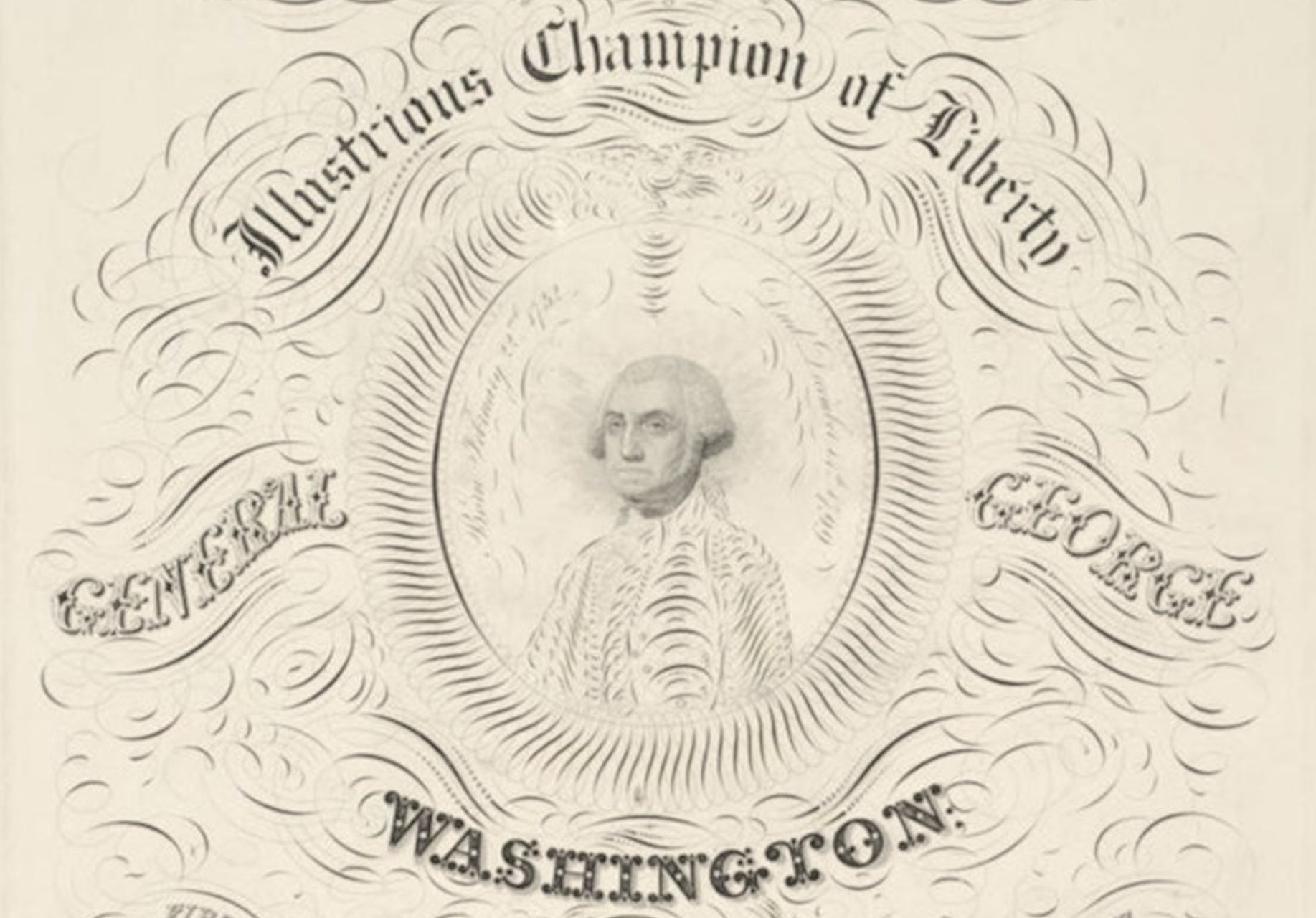 "Sacred to the Memory of the Illustrious Champion of Liberty General George Washington" Engraving by John Donlevy, 1840 - The Great Republic