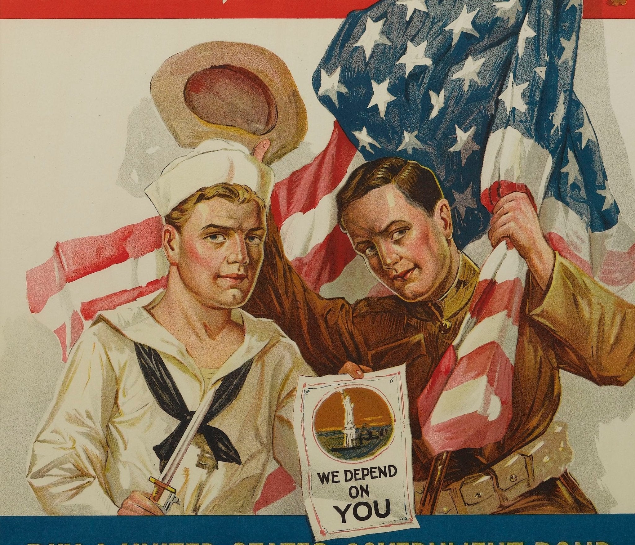 "Shall We Be More Tender With Our Dollar" Vintage WWI 2nd Liberty Loan Poster, 1917 - The Great Republic