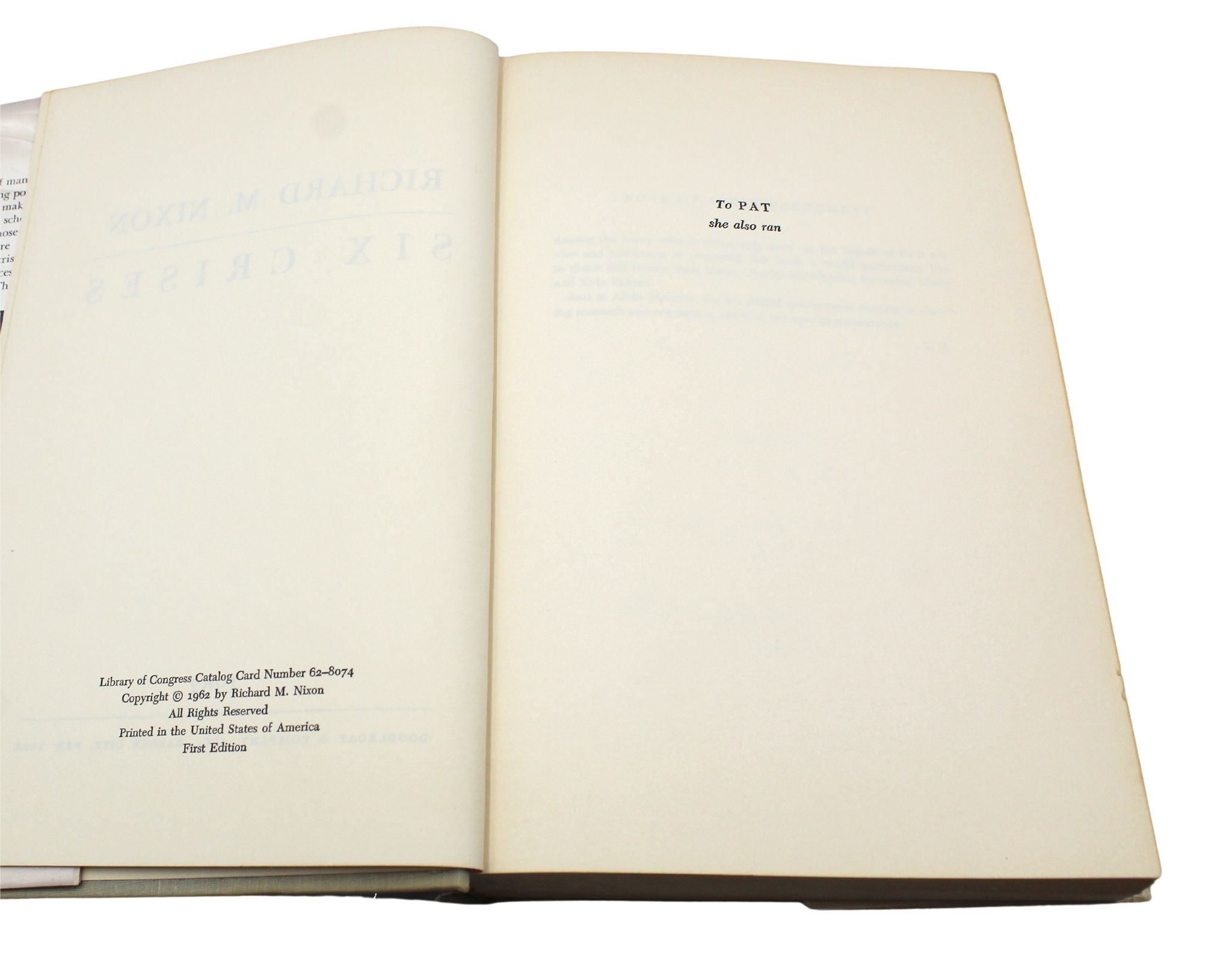 Six Crises, Signed by Richard Nixon, First Edition, 1962 - The Great Republic