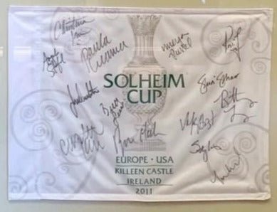 Solheim Cup Matches U.S. Team Signed Pin Flag, USA 13 vs. EUROPE 15, Circa 2011 - The Great Republic