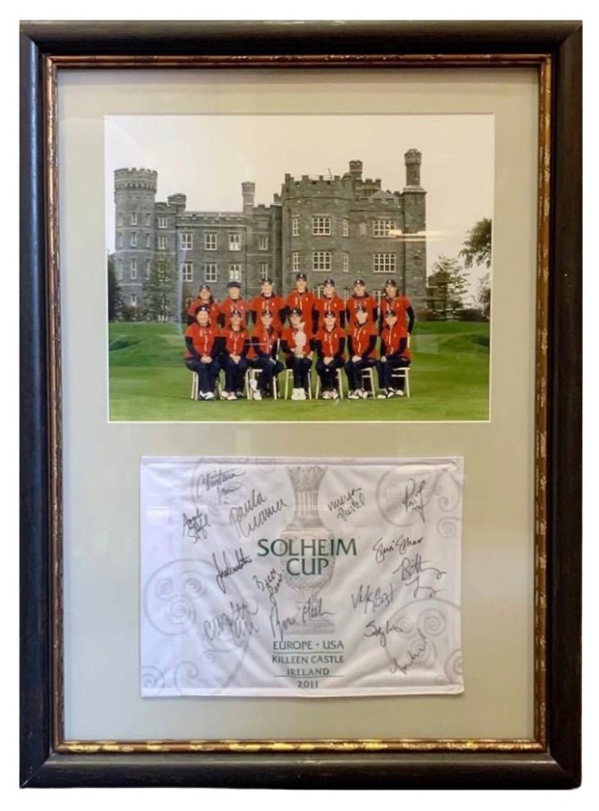 Solheim Cup Matches U.S. Team Signed Pin Flag, USA 13 vs. EUROPE 15, Circa 2011 - The Great Republic