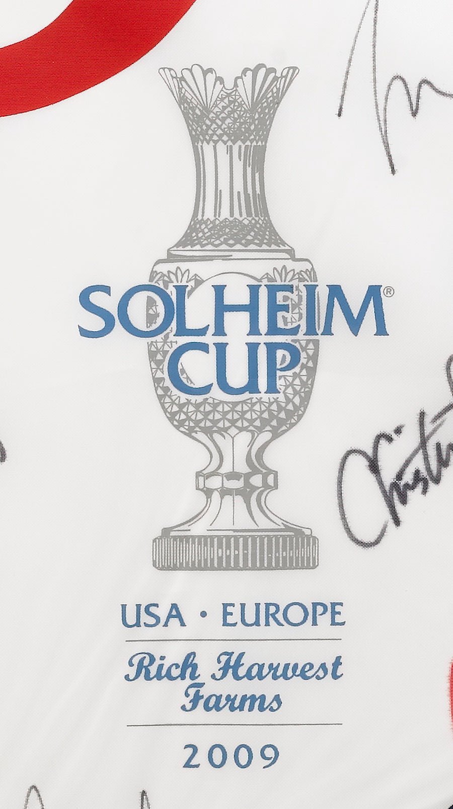 Solheim Cup Matches U.S. Team Signed Pin Flag - USA 16 vs. EUROPE 12, Circa 2009 - The Great Republic