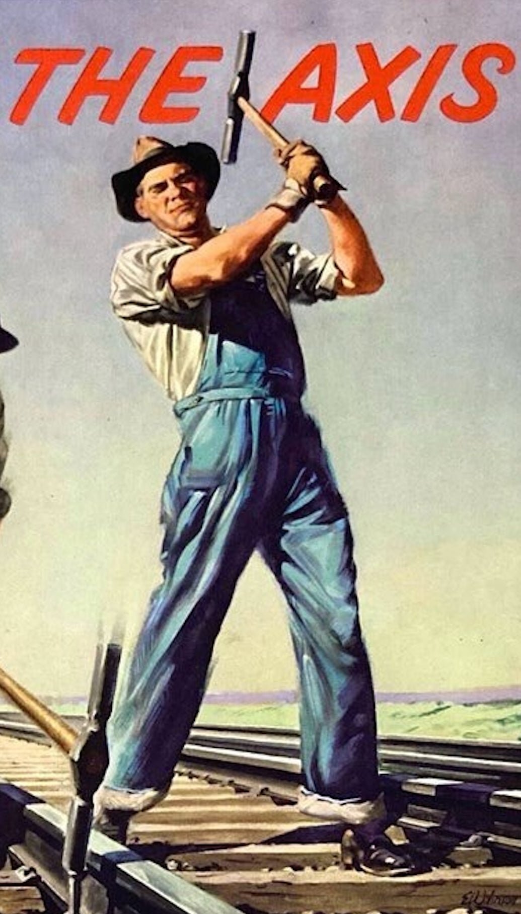 "Spike the Axis with War Bonds. Boost Your Payroll Savings" Vintage WWII Bonds Poster, 1944 - The Great Republic
