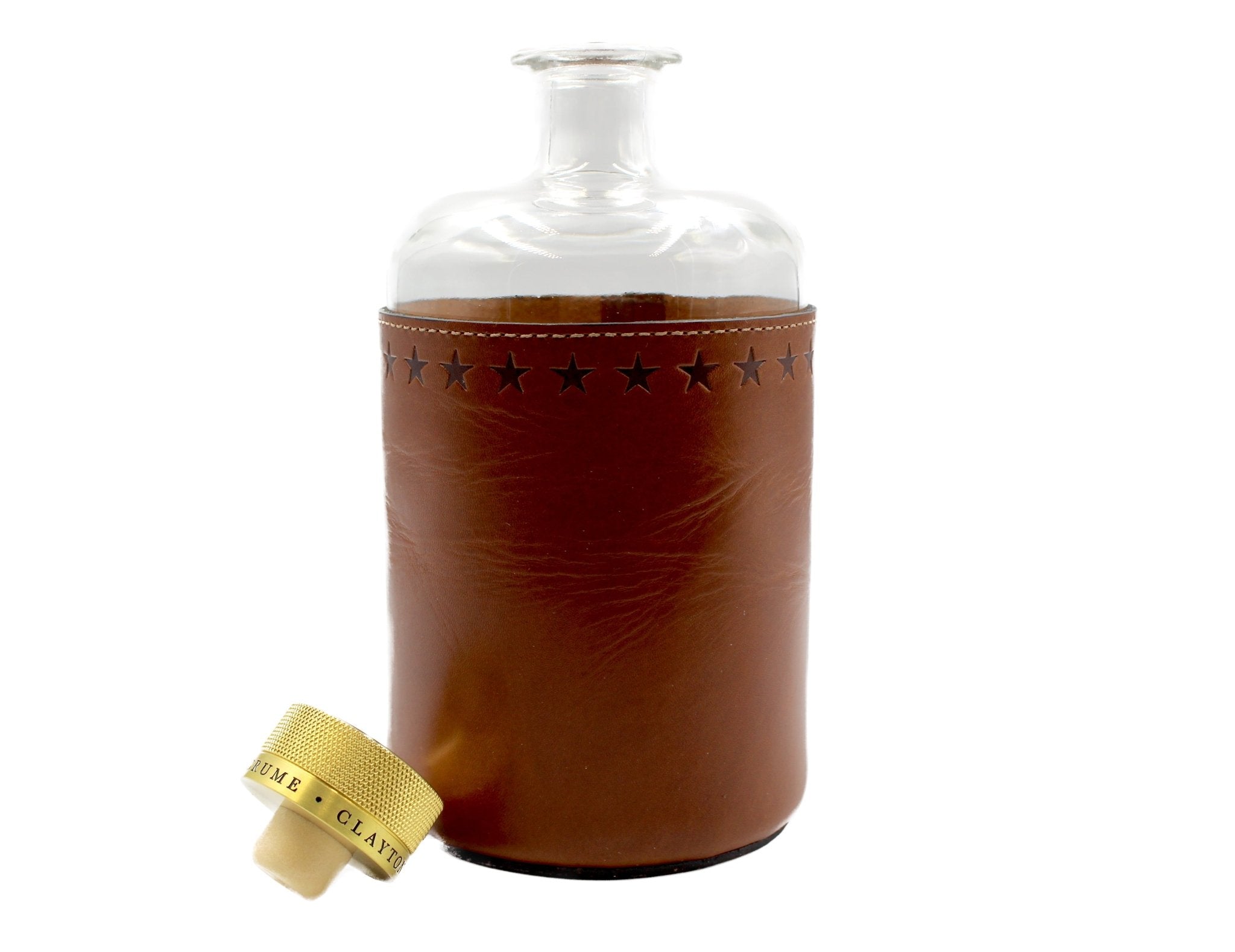 Star Stamped Leather Wrapped Decanter - The Great Republic