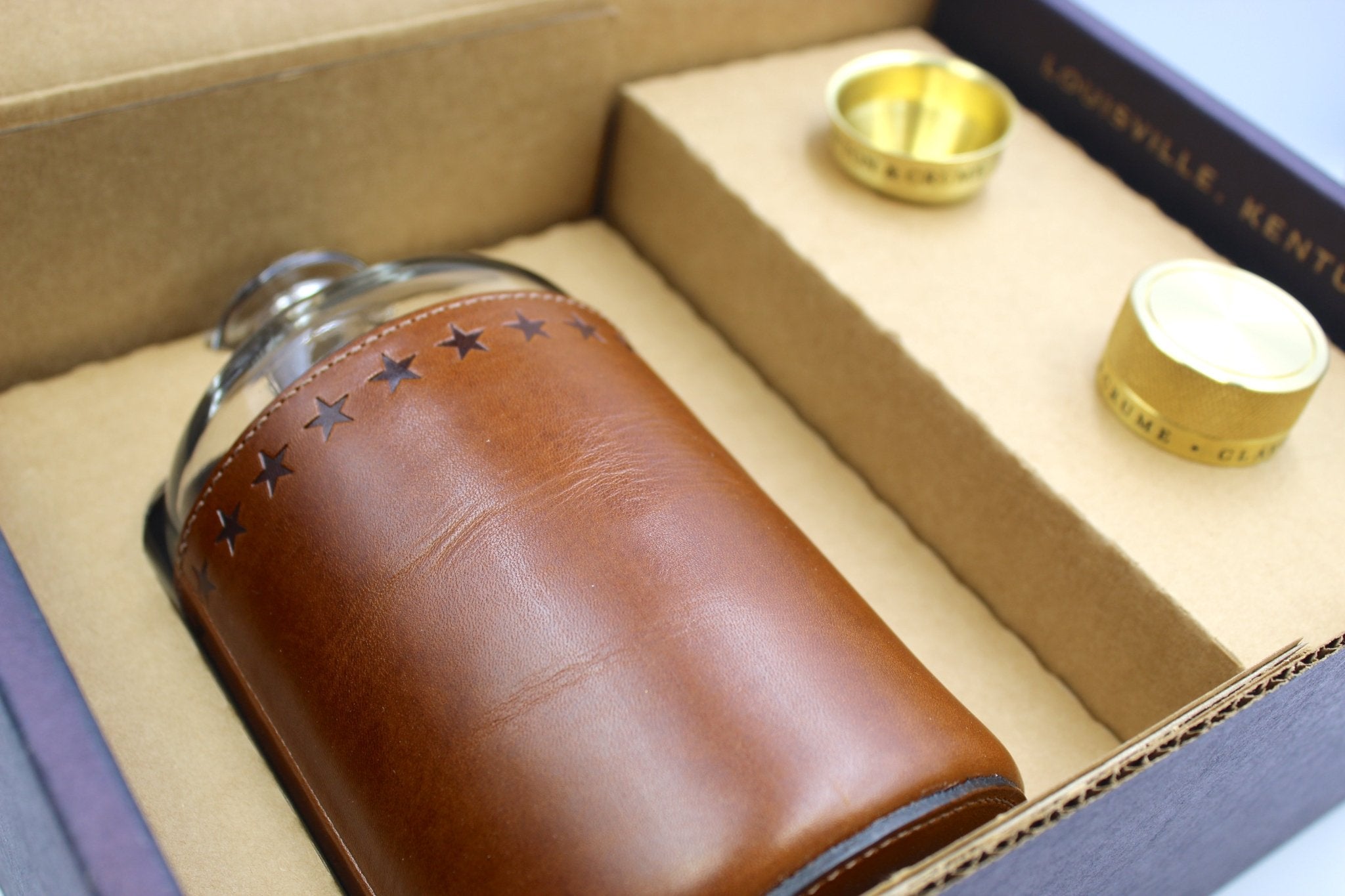 Star Stamped Leather Wrapped Decanter - The Great Republic