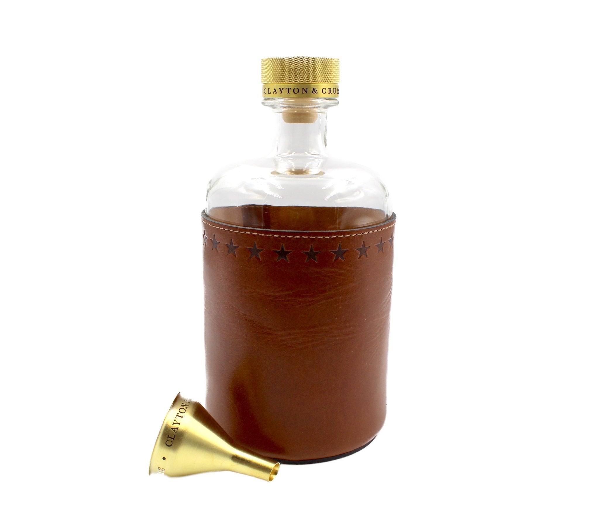 Star Stamped Leather Wrapped Decanter - The Great Republic