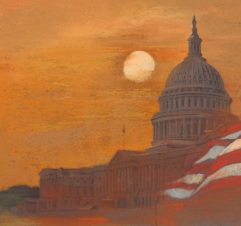 "Statue of Freedom" by Tom Lydon, Original Chalk on Paper, 1991 - The Great Republic