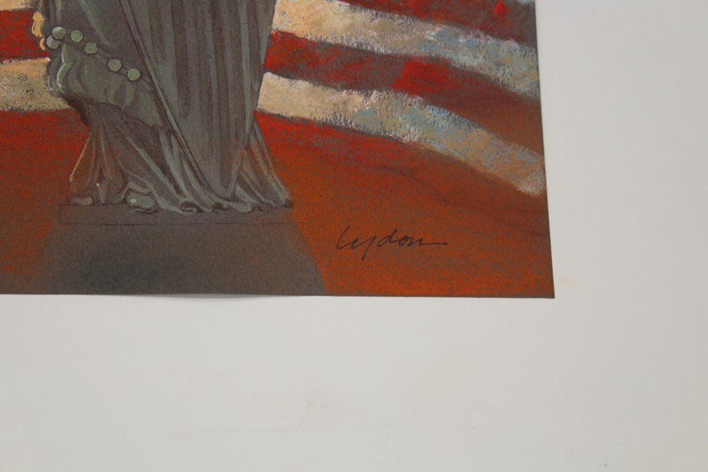 "Statue of Freedom" by Tom Lydon, Original Chalk on Paper, 1991 - The Great Republic