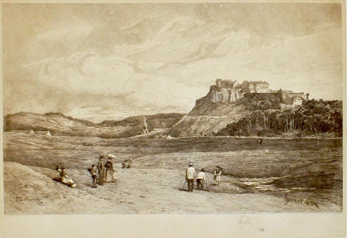 “Stirling Castle Links” Antique Golf Etching by George Aikman, 1893 - The Great Republic