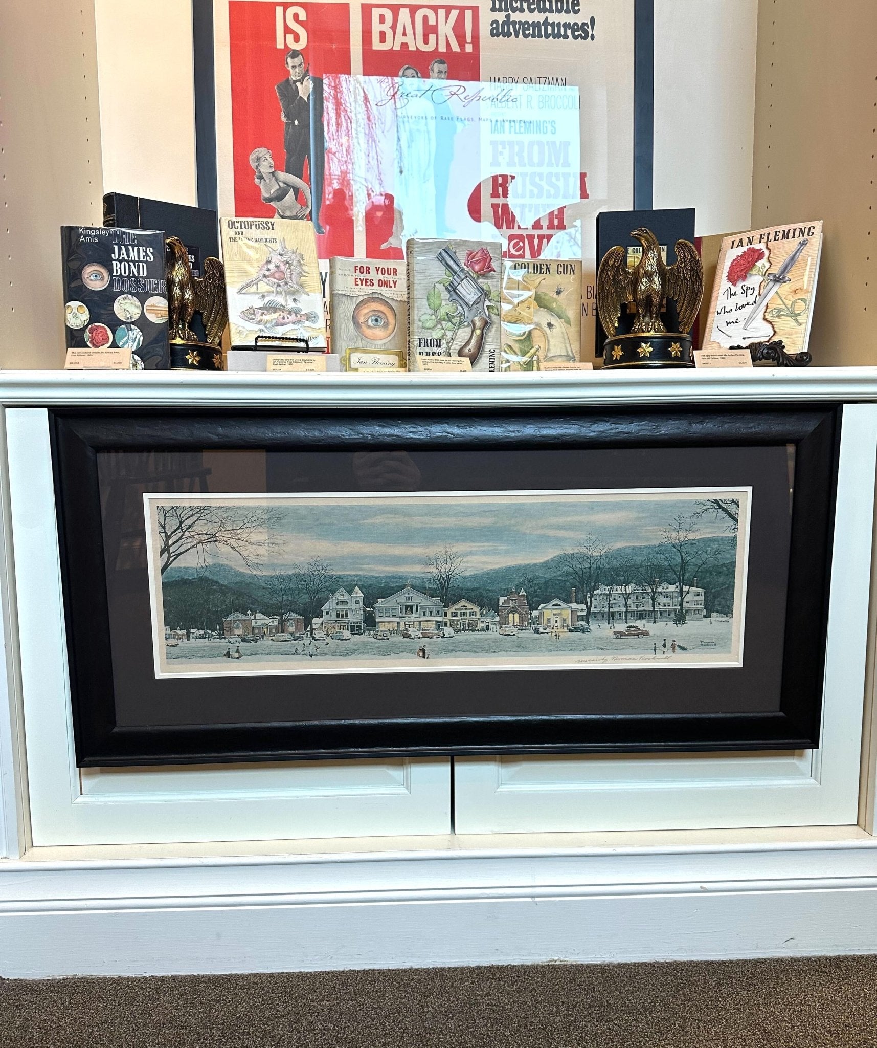 "Stockbridge Main Street at Christmas" Signed by Norman Rockwell, circa 1970s - The Great Republic