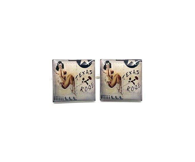 Texas Rose Nose Art Cufflinks - The Great Republic