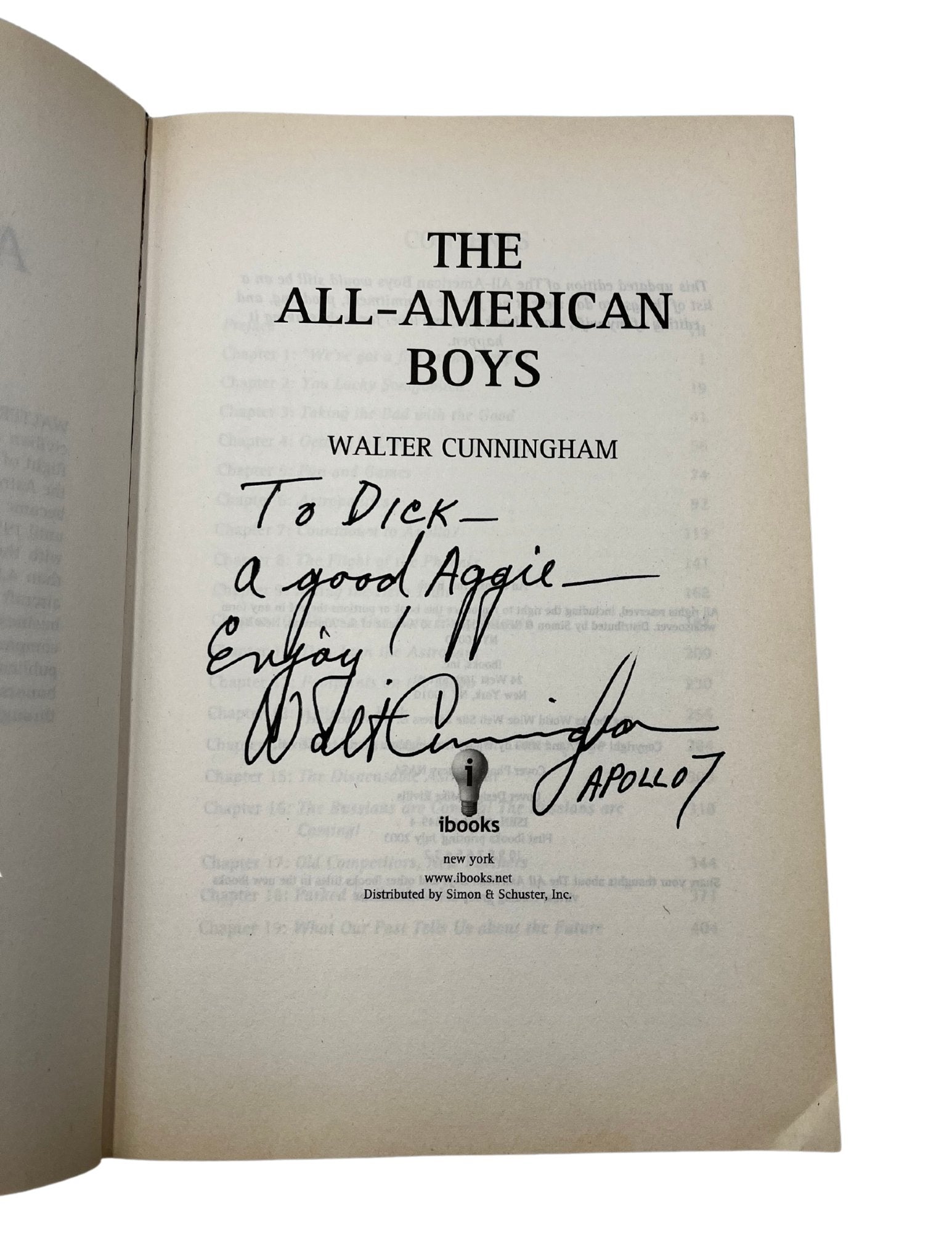 The All - American Boys, Signed and Inscribed by Walter Cunningham, First Updated Edition, 2003 - The Great Republic