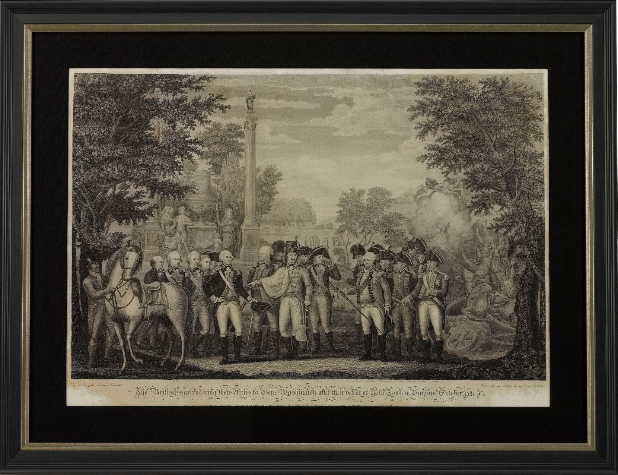 "The British Surrendering their Arms to Gen. Washington after their defeat at York Town in Virginia October 1781" after John Francis Renault, 1819 - The Great Republic